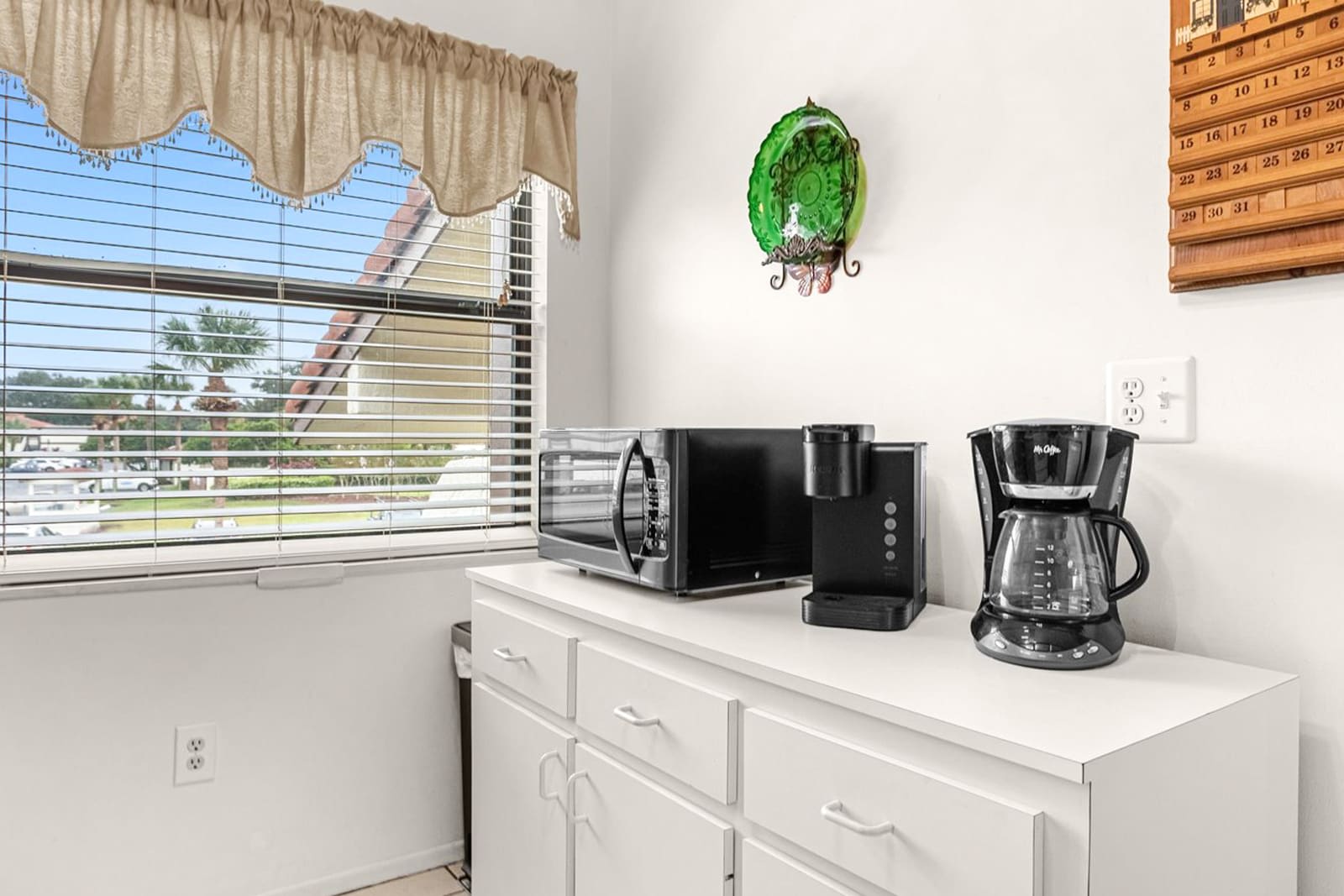 Perfect Morning Spot With Coffee Setup And Charming Window Décor