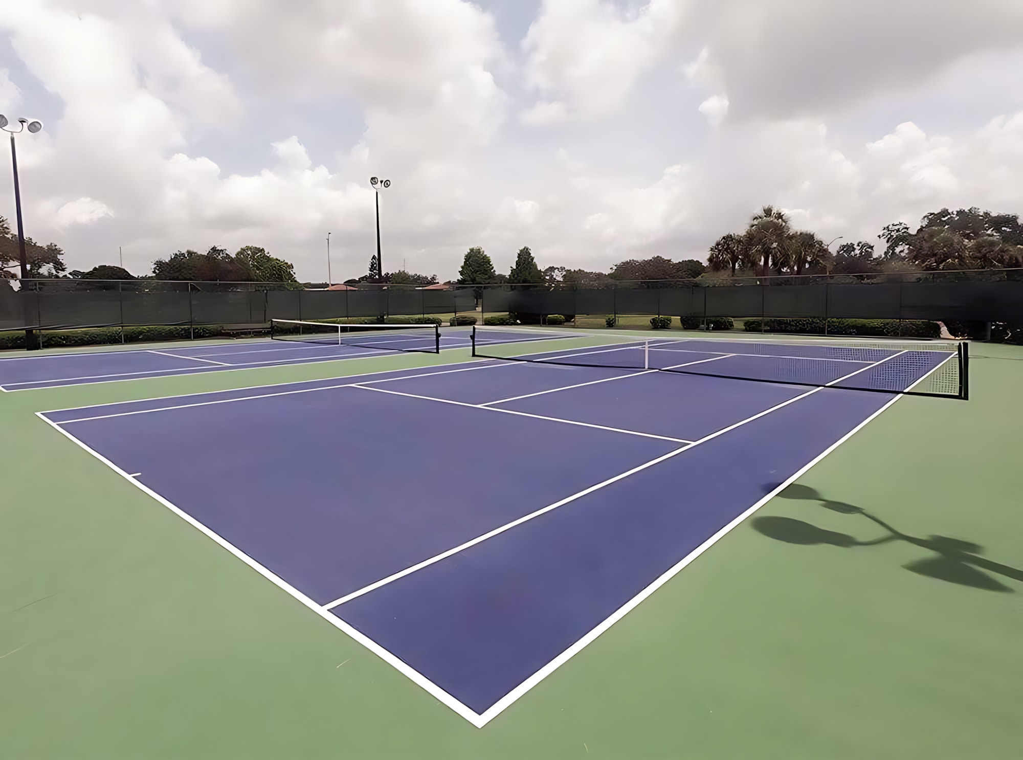 Enjoy playing on one of our many tennis and pickleball courts. Our facility has lights for nighttime play.