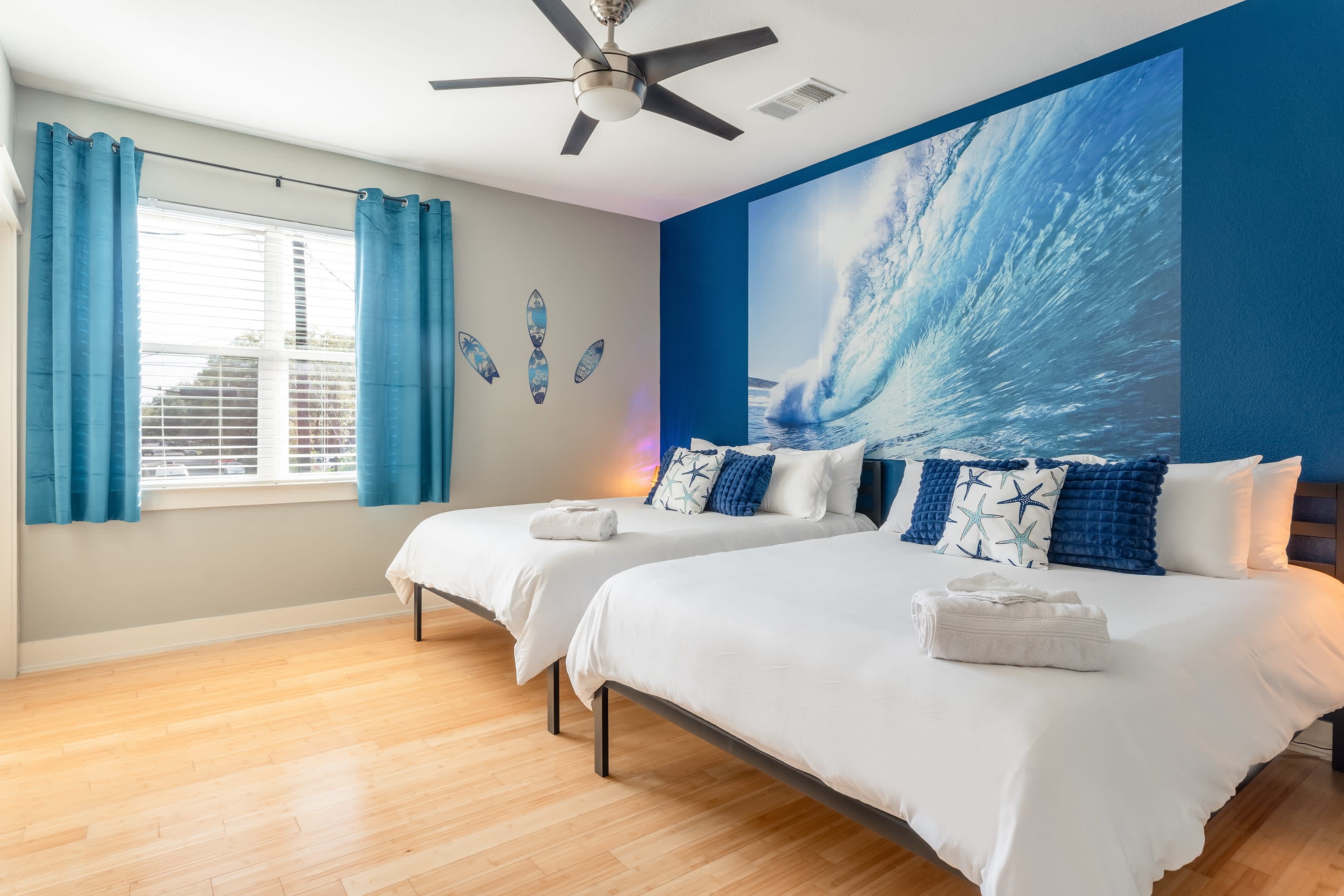 Colourful 2 Queen Bedroom Suite with Beachy Decor