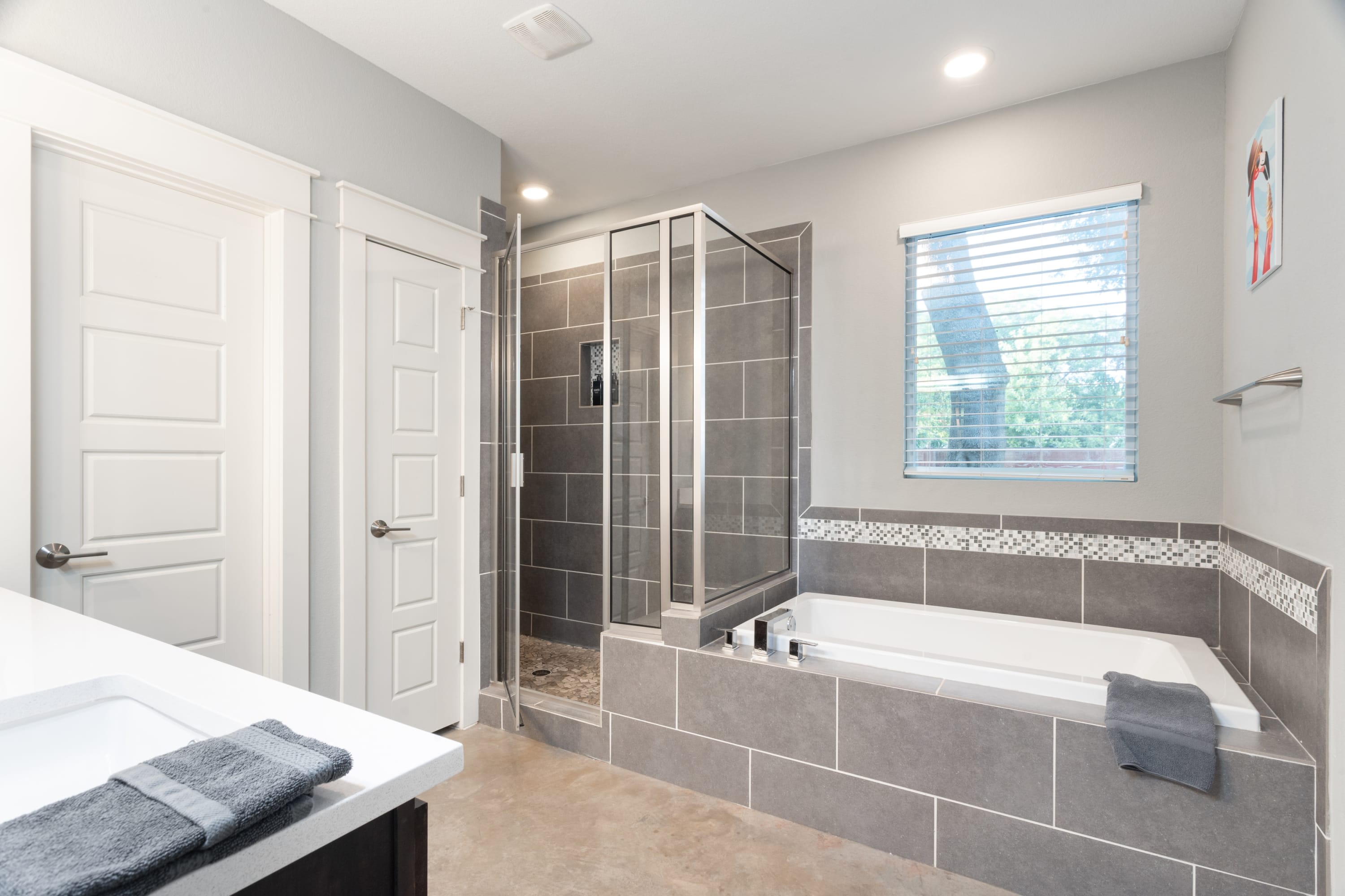 Ensuite Bathroom with Shower and Hot Tub