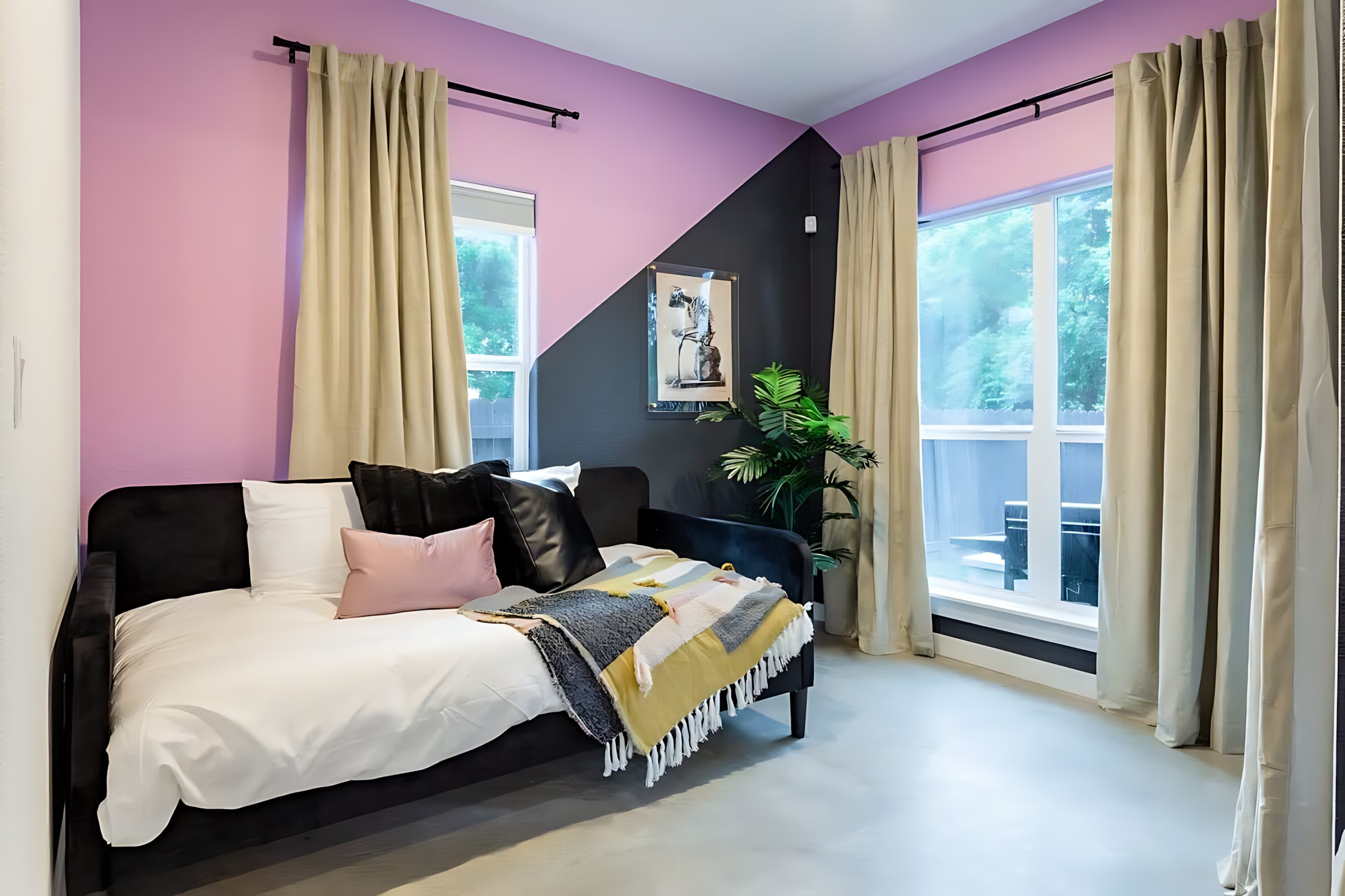 Comfortable Sofa Bed In The Room With A King Bed