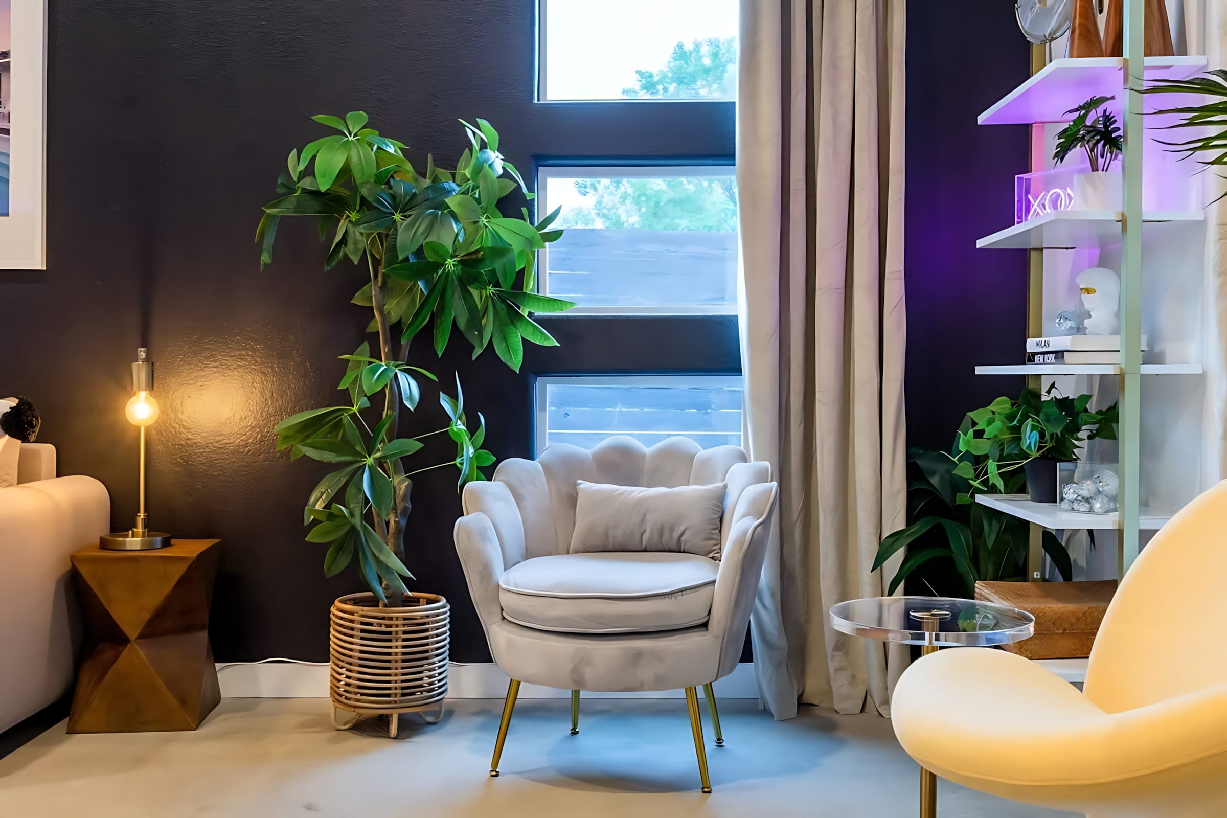 Cozy Reading Nook With Elegant Accent Chair And Modern Décor