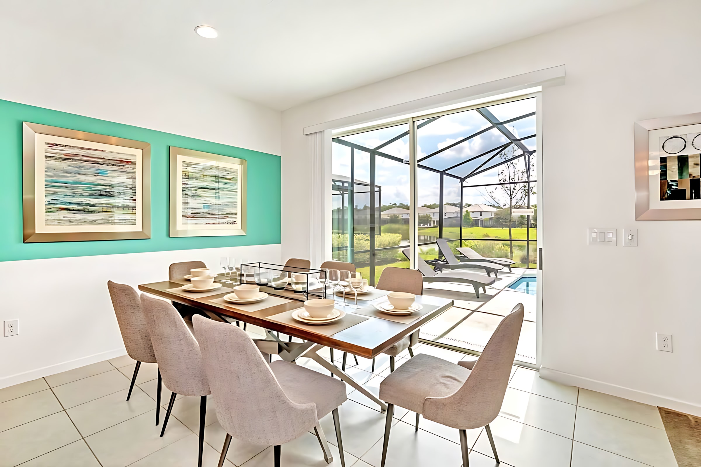 Bright Dining Space With Stunning Views And Seating For Eight