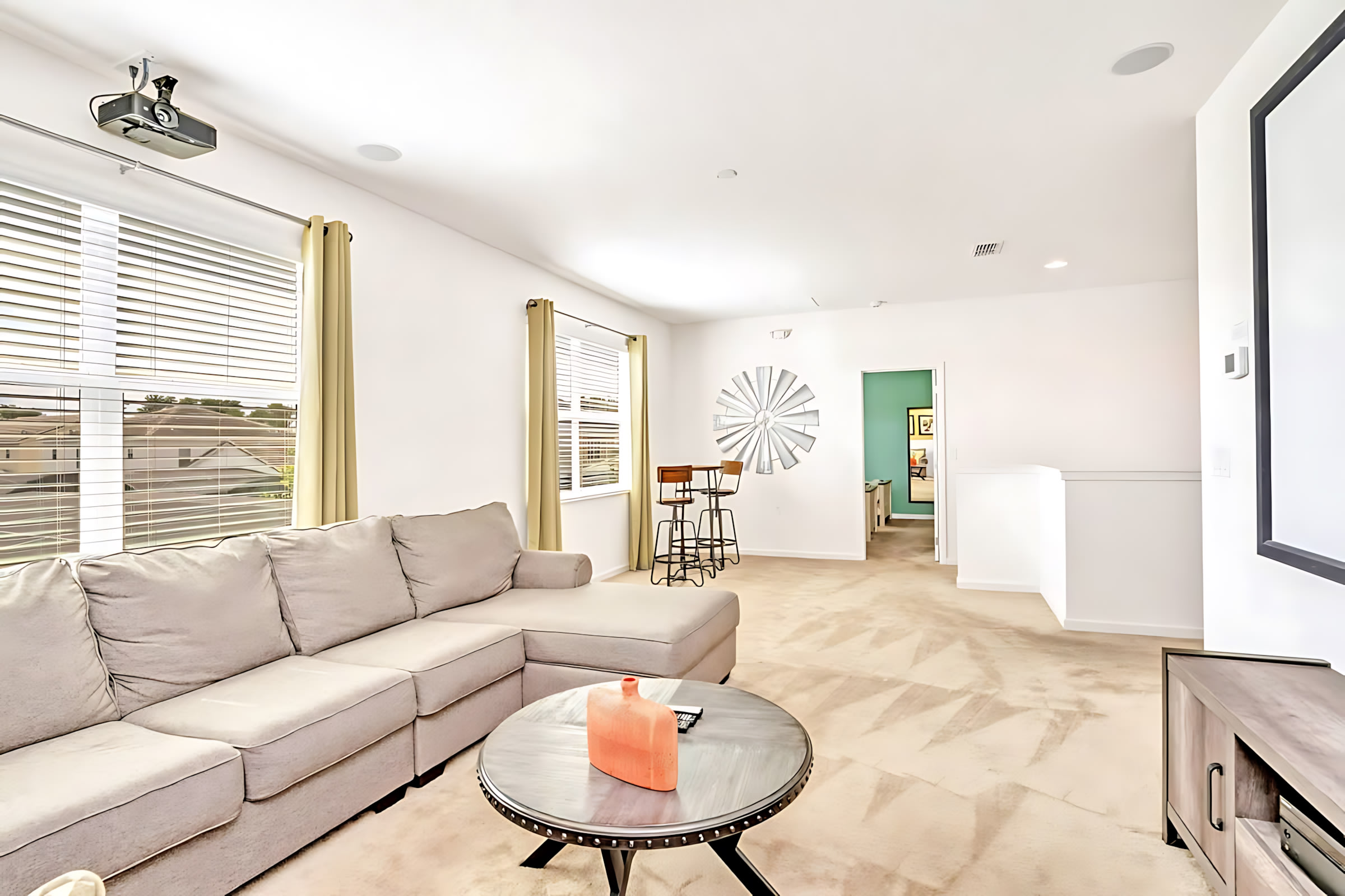 In-Home Movie Room with Massive Projection Screen