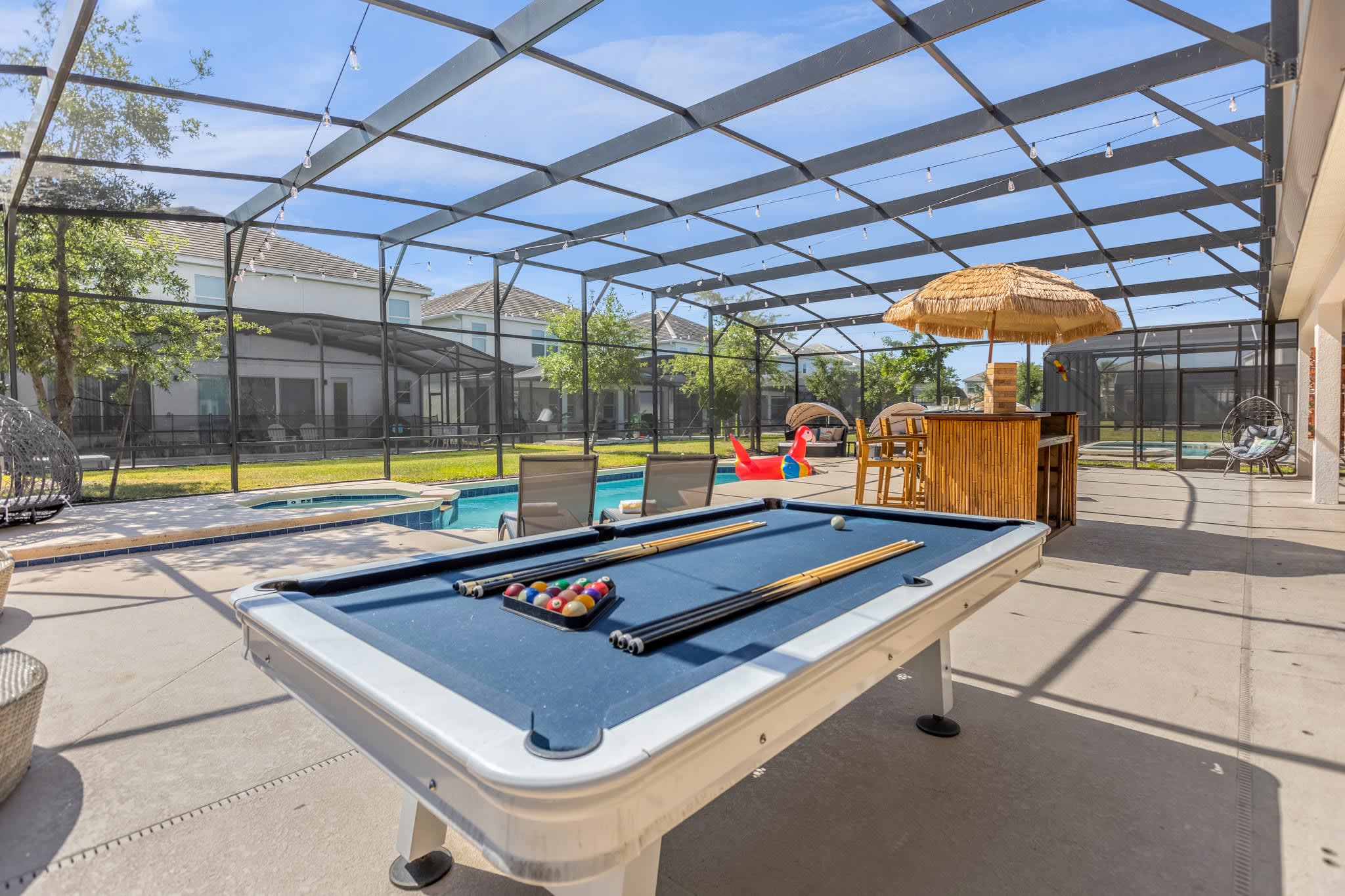 Upstay Patio Paradise w Pool Spa Games TikiBar