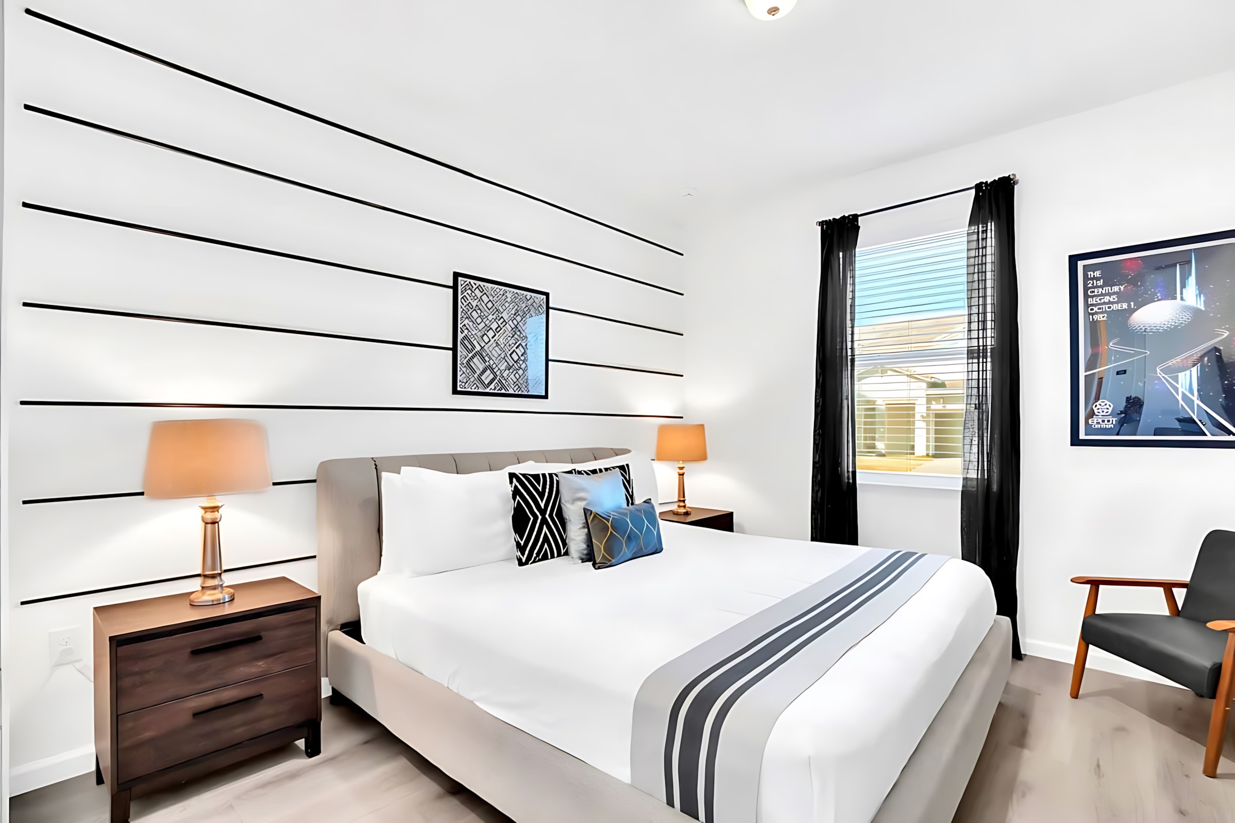 Epcot themed King bedroom.