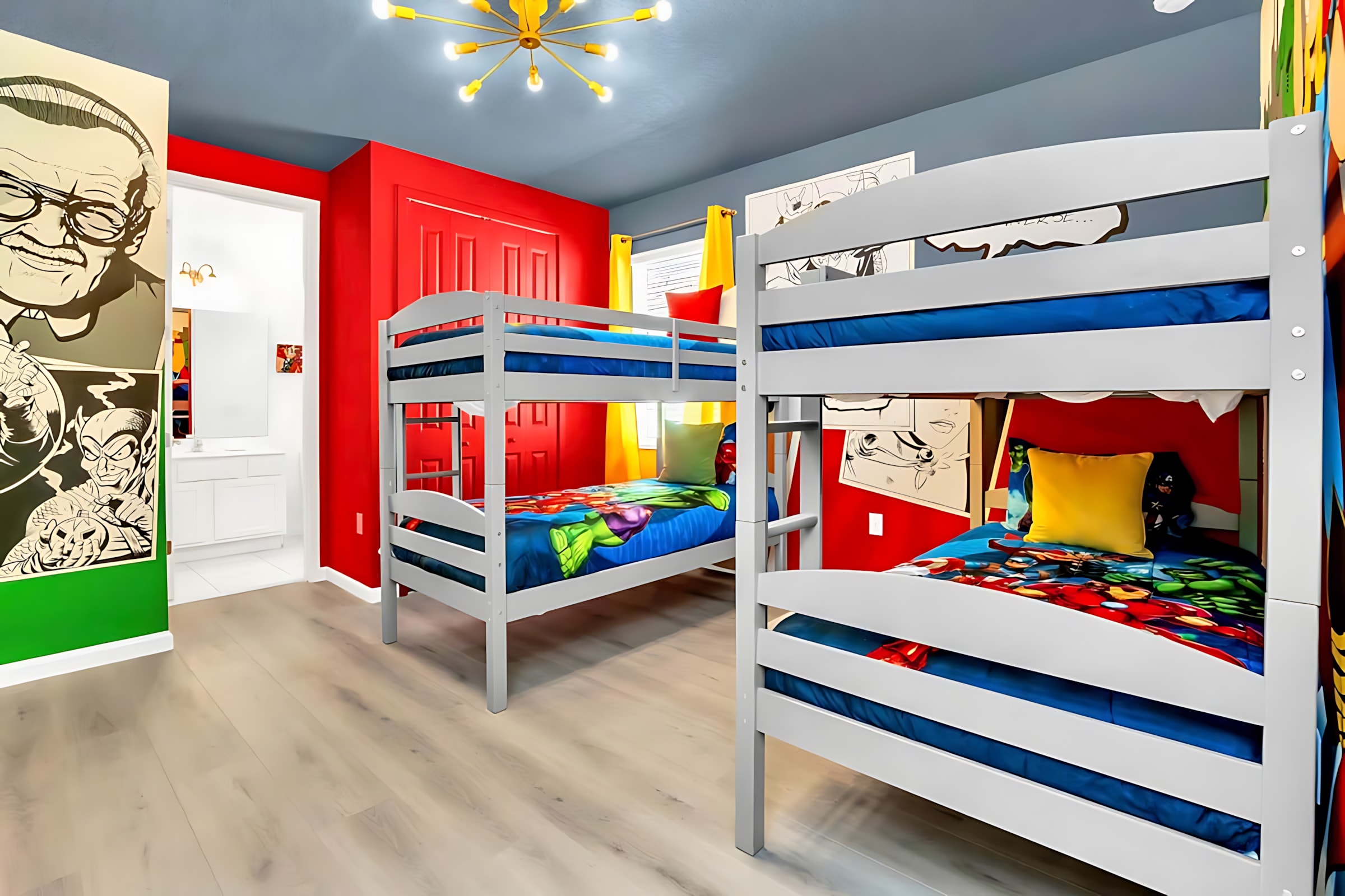 Marvel themed kids bedroom.