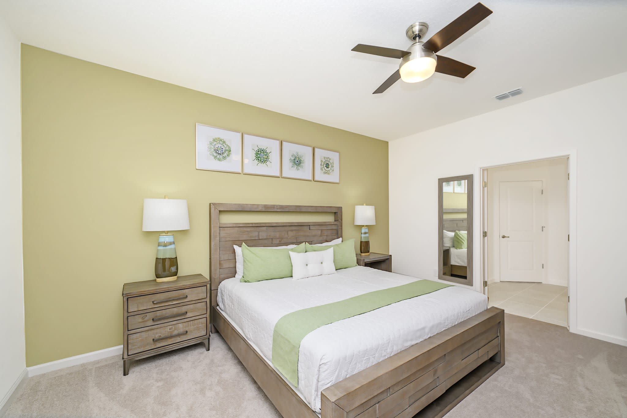 Spacious Bedroom Featuring A King-Sized Bed And Warm Earth Tones