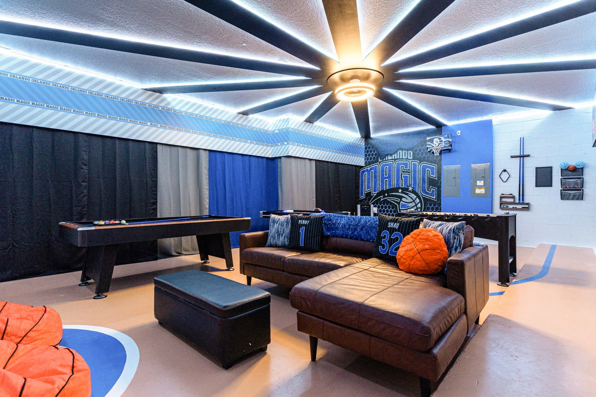 Sports fans will love the in-home games room!