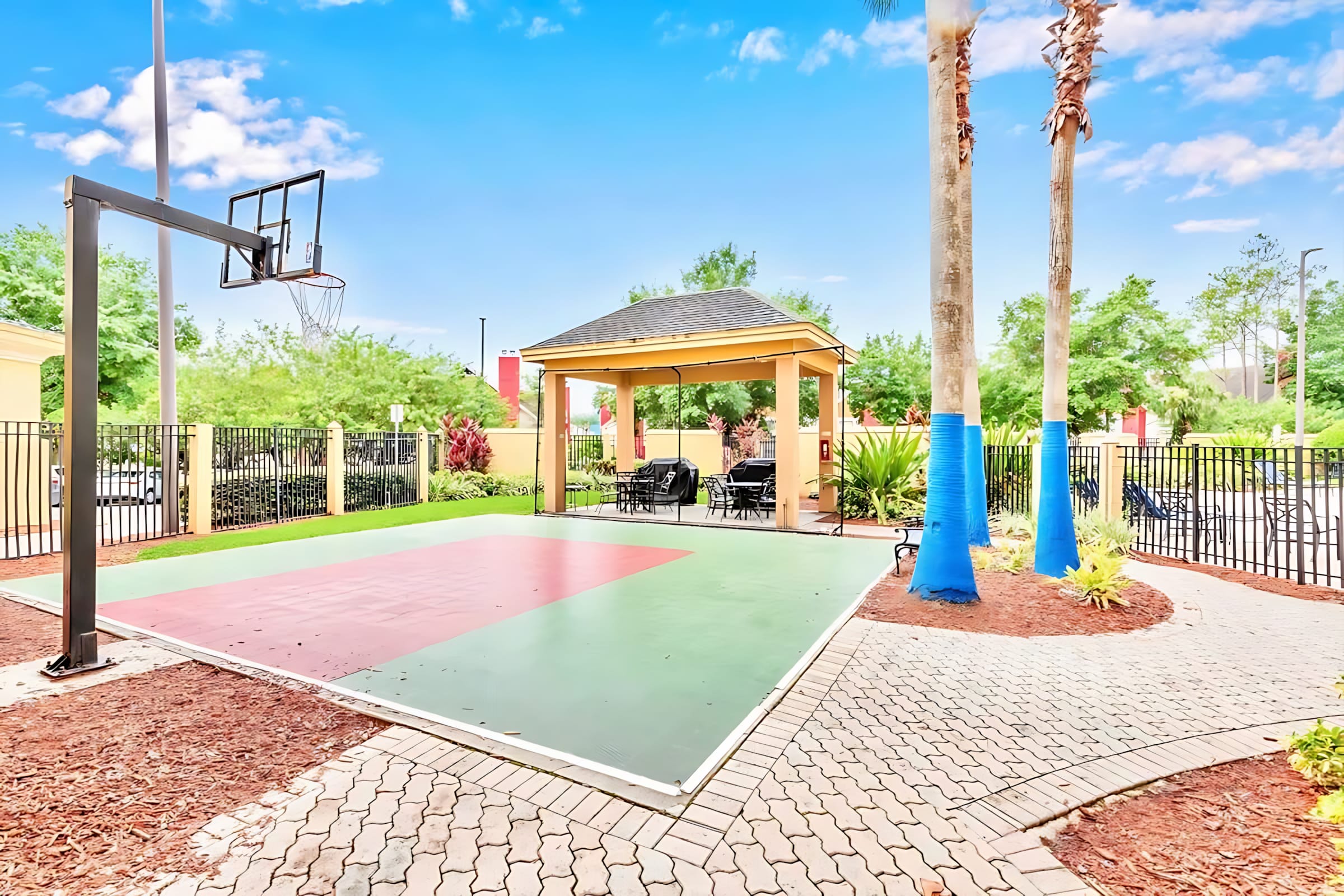 Communal outdoor sports court