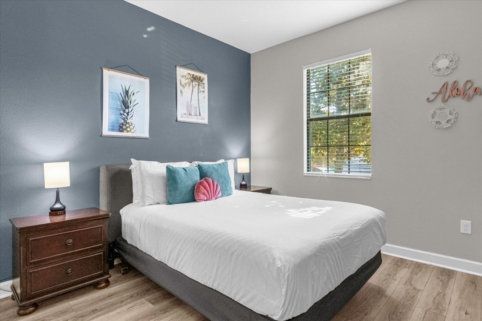 Modern Bedroom With A Comfortable Queen Bed And Elegant Decor