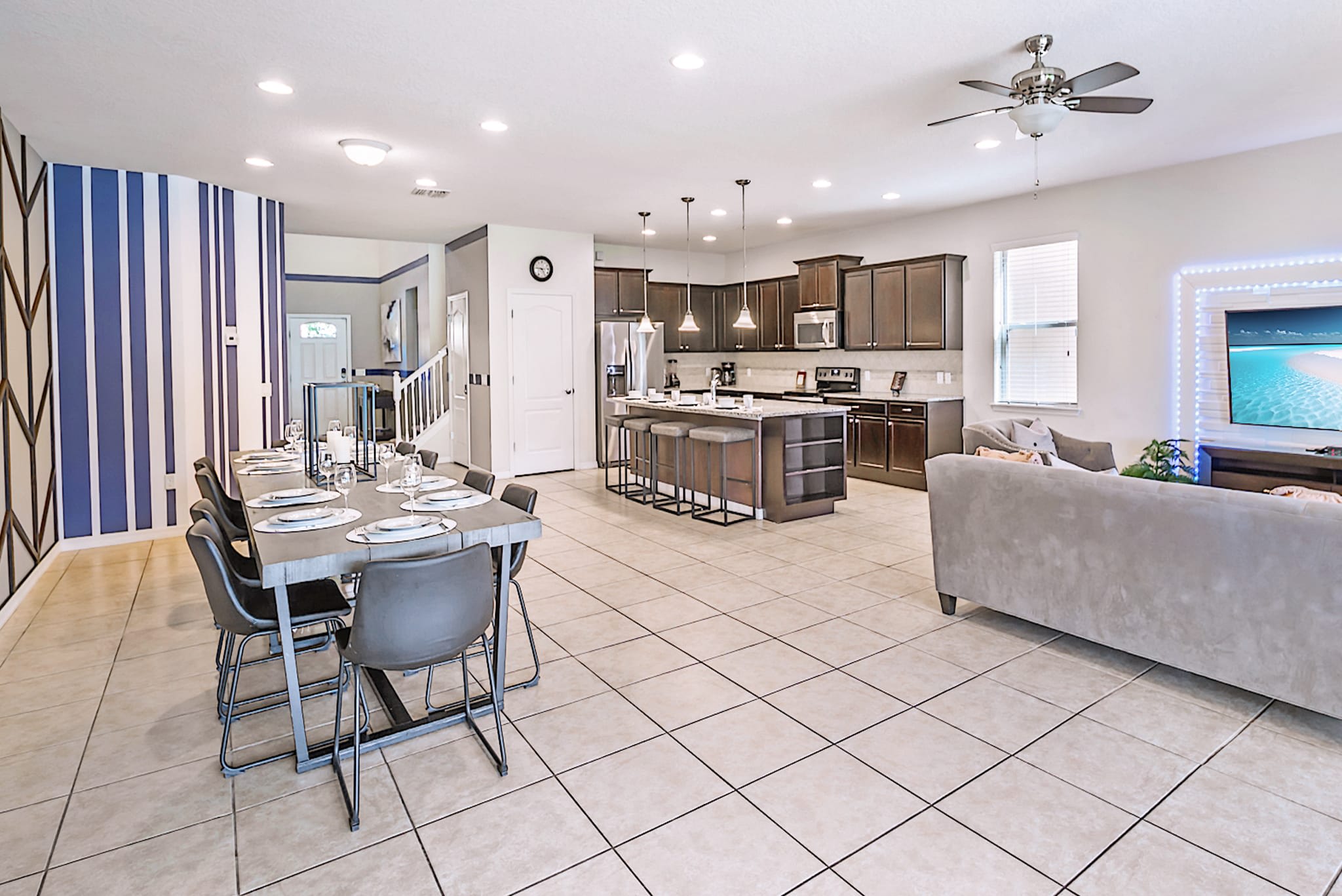Open-Concept Layout Seamlessly Connecting The Living Room And Kitchen