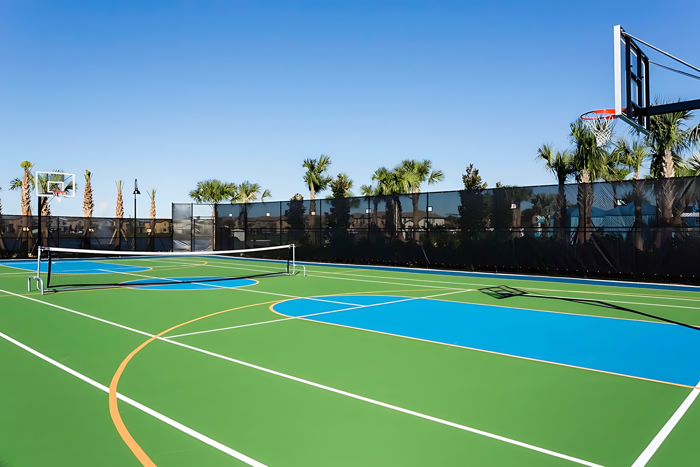 Plenty of sports courts to work off those theme park calories!