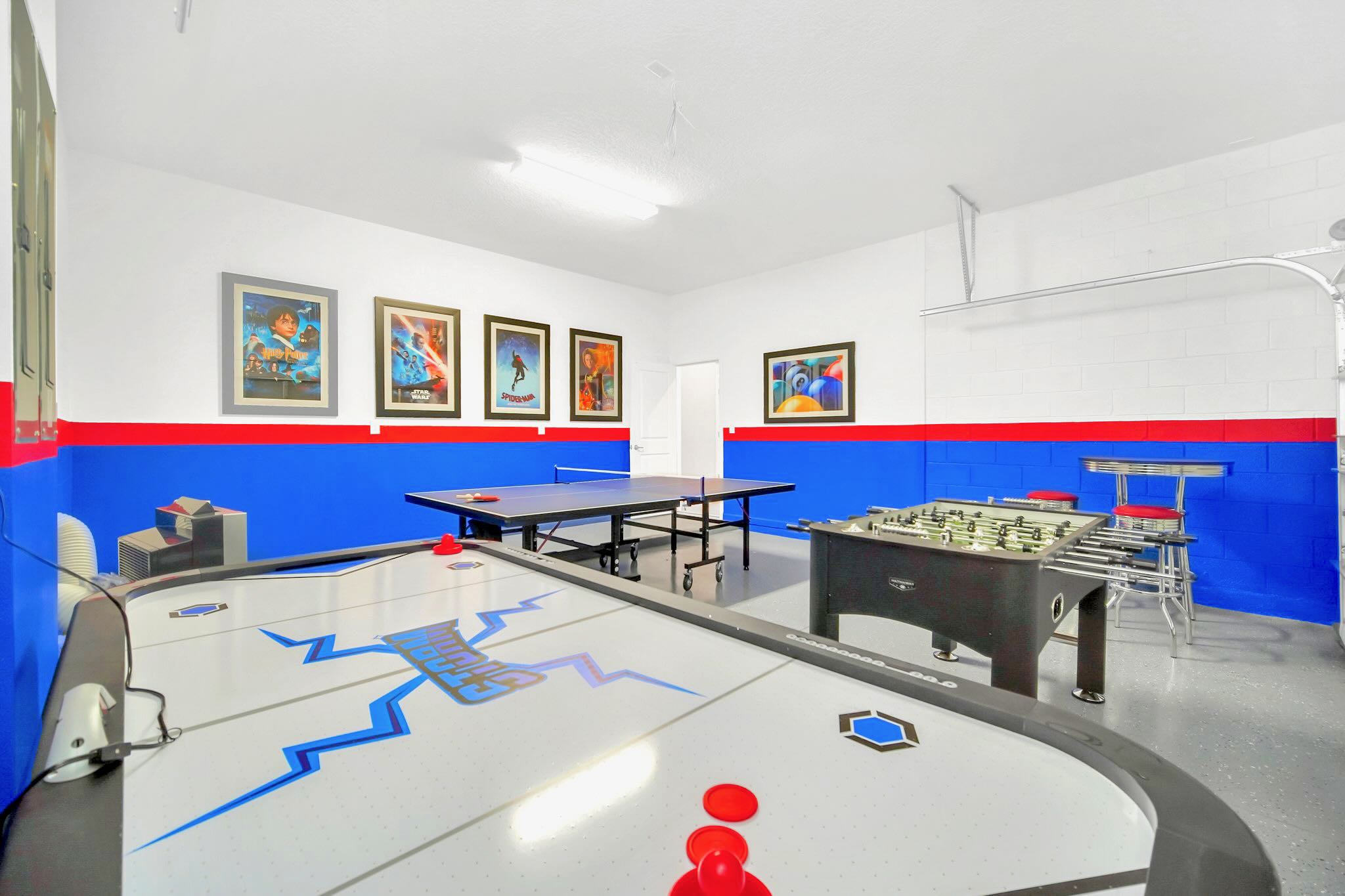 Garage-turned-games-room