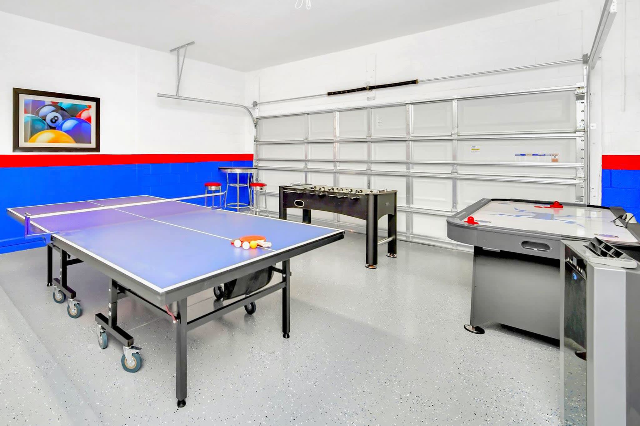Garage-turned-games-room