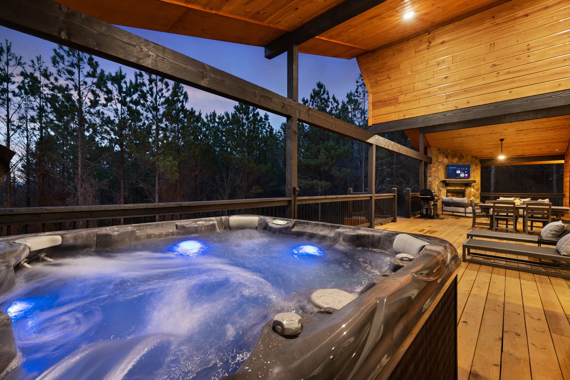Hidden Cabin Among Pines with Hot Tub & Fire Pit