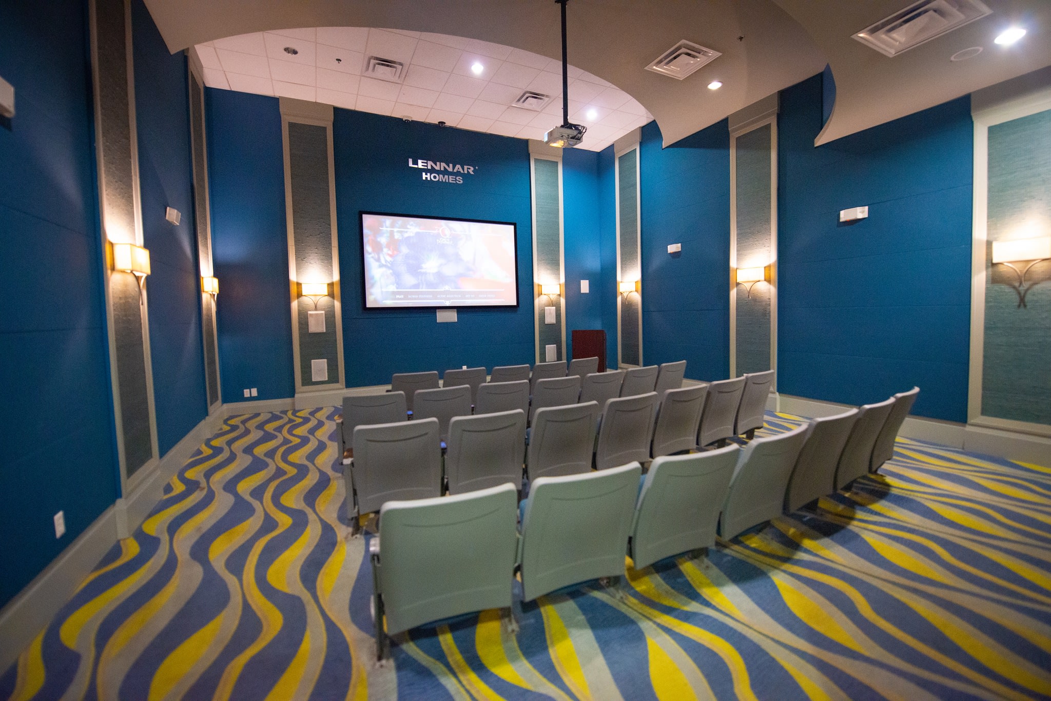 Private Theater Room Offering Cozy Seating And Entertainment