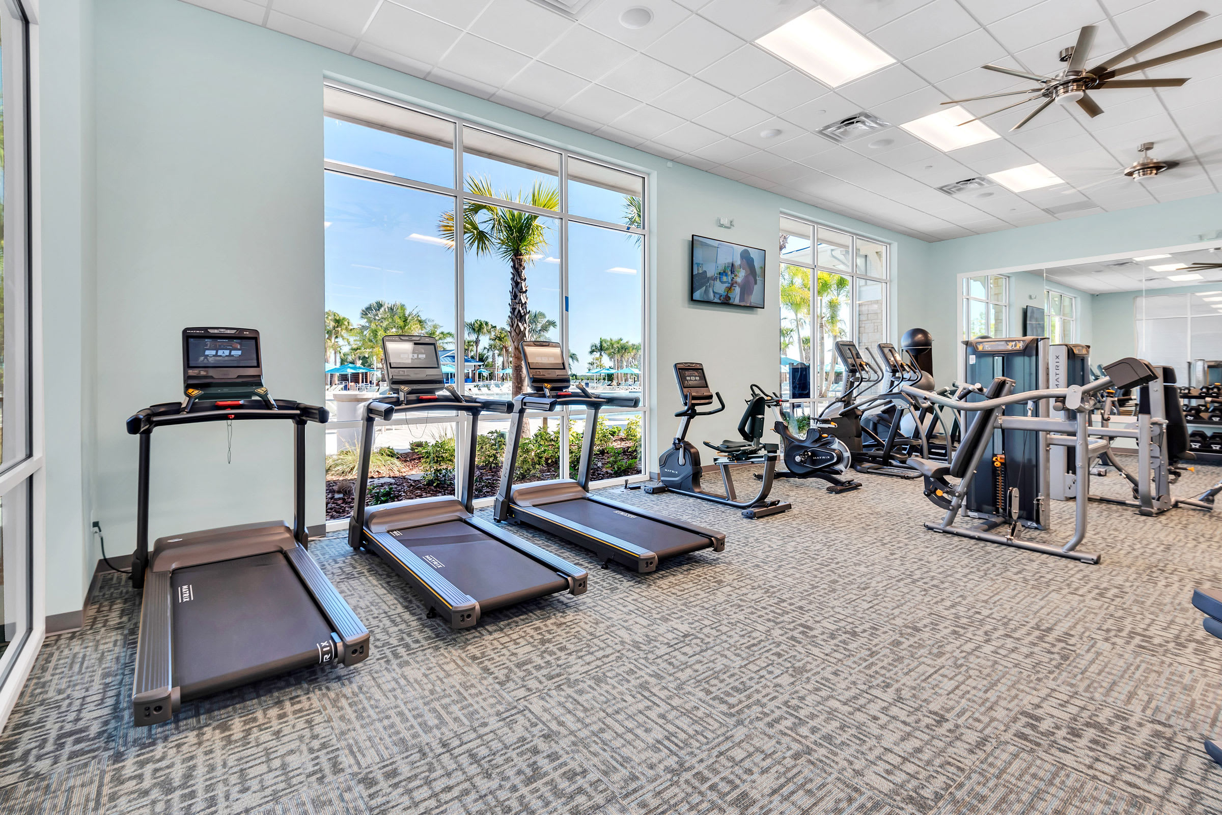 Air conditioned fitness facility in the clubhouse