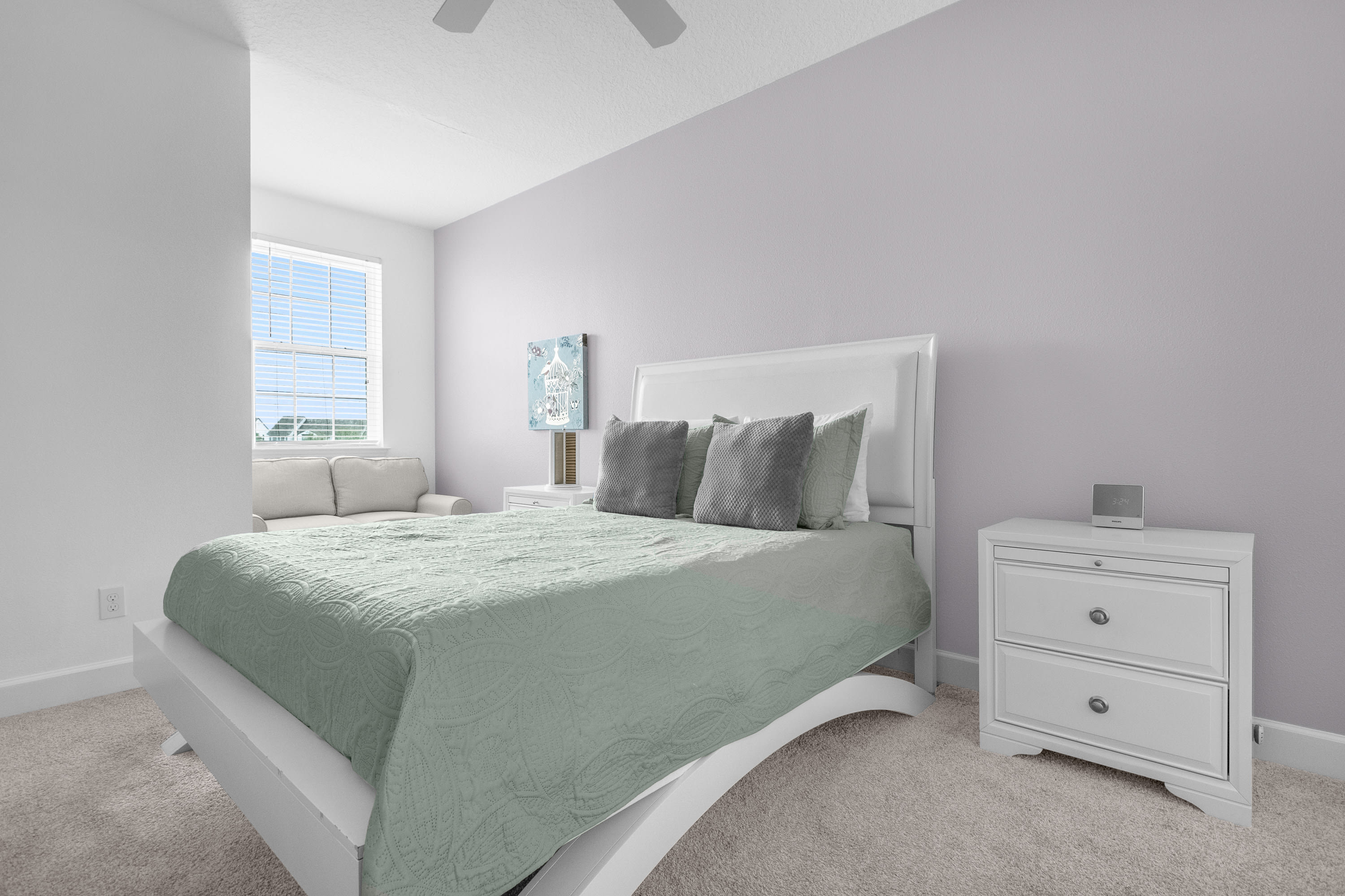 Bright Room Featuring A Single Bed And Dedicated Desk Space