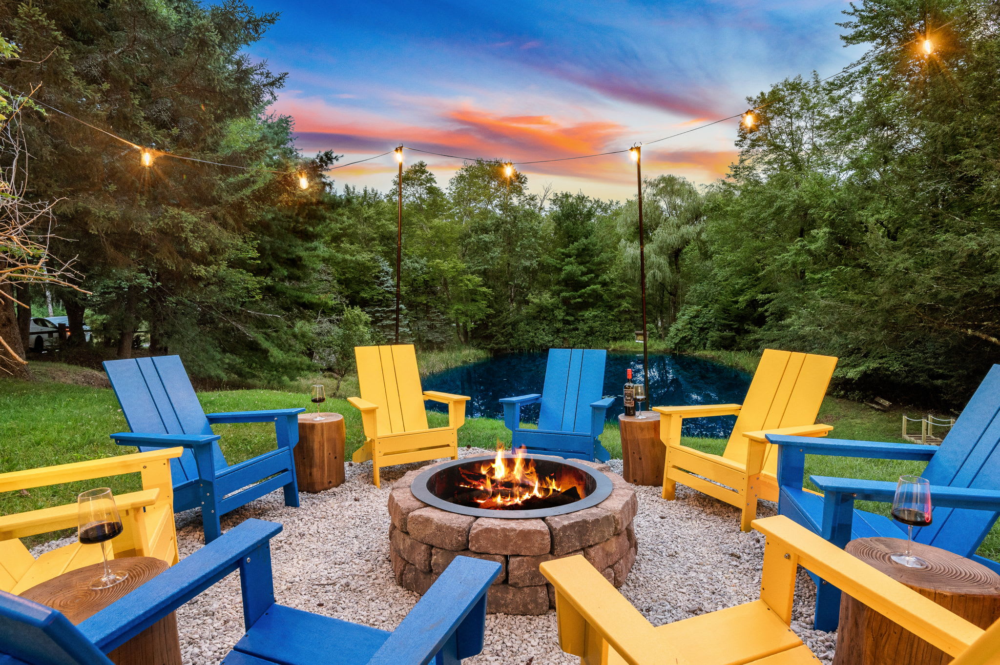 Gather around the crackling fire pit with a glass of wine and enjoy unforgettable evenings in the great outdoors.