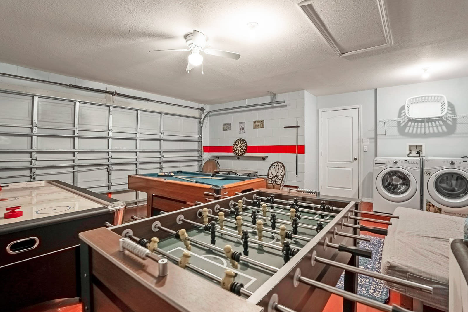Garage-turned-games room!