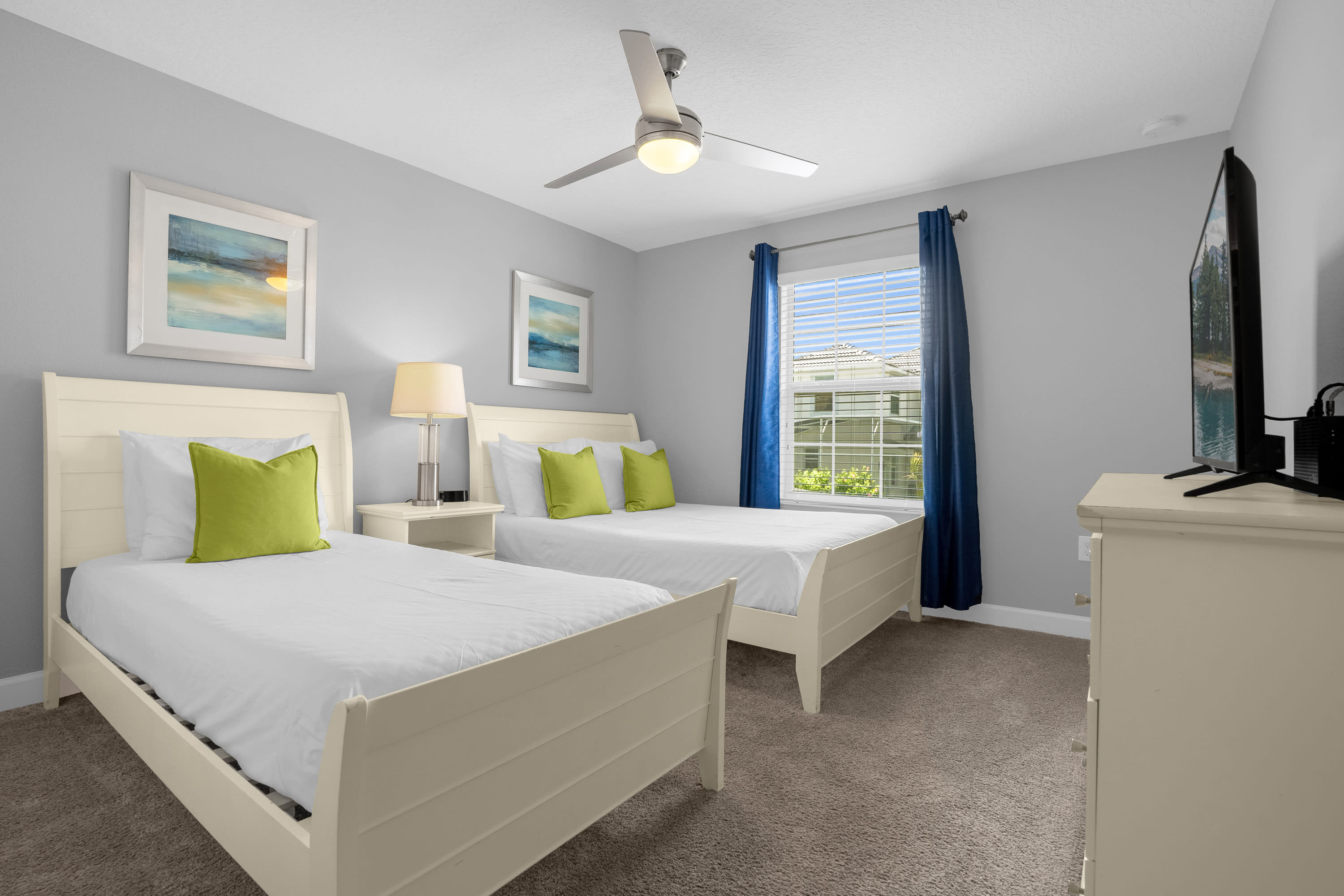 Twin And Full Beds With Fun Decor For A Family-Friendly Stay