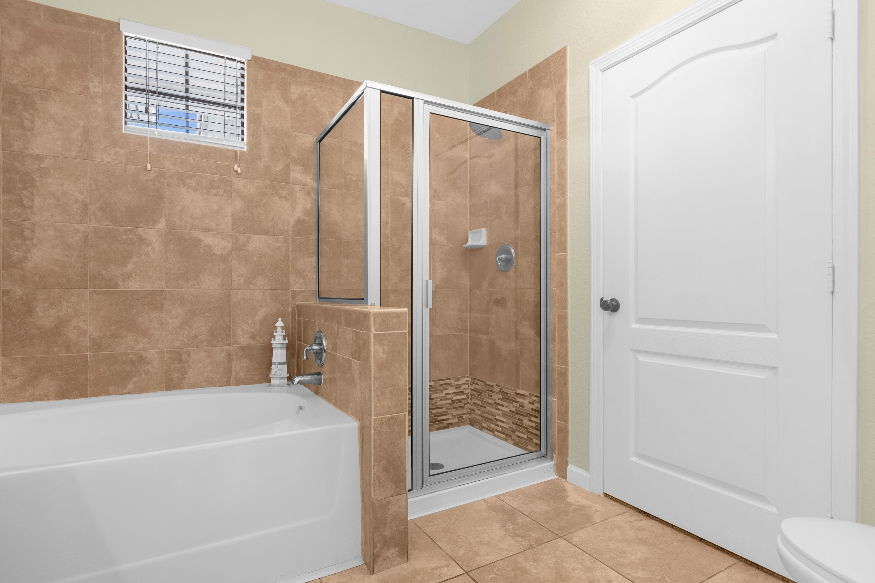 Full Bathroom with Bathtub and Shower