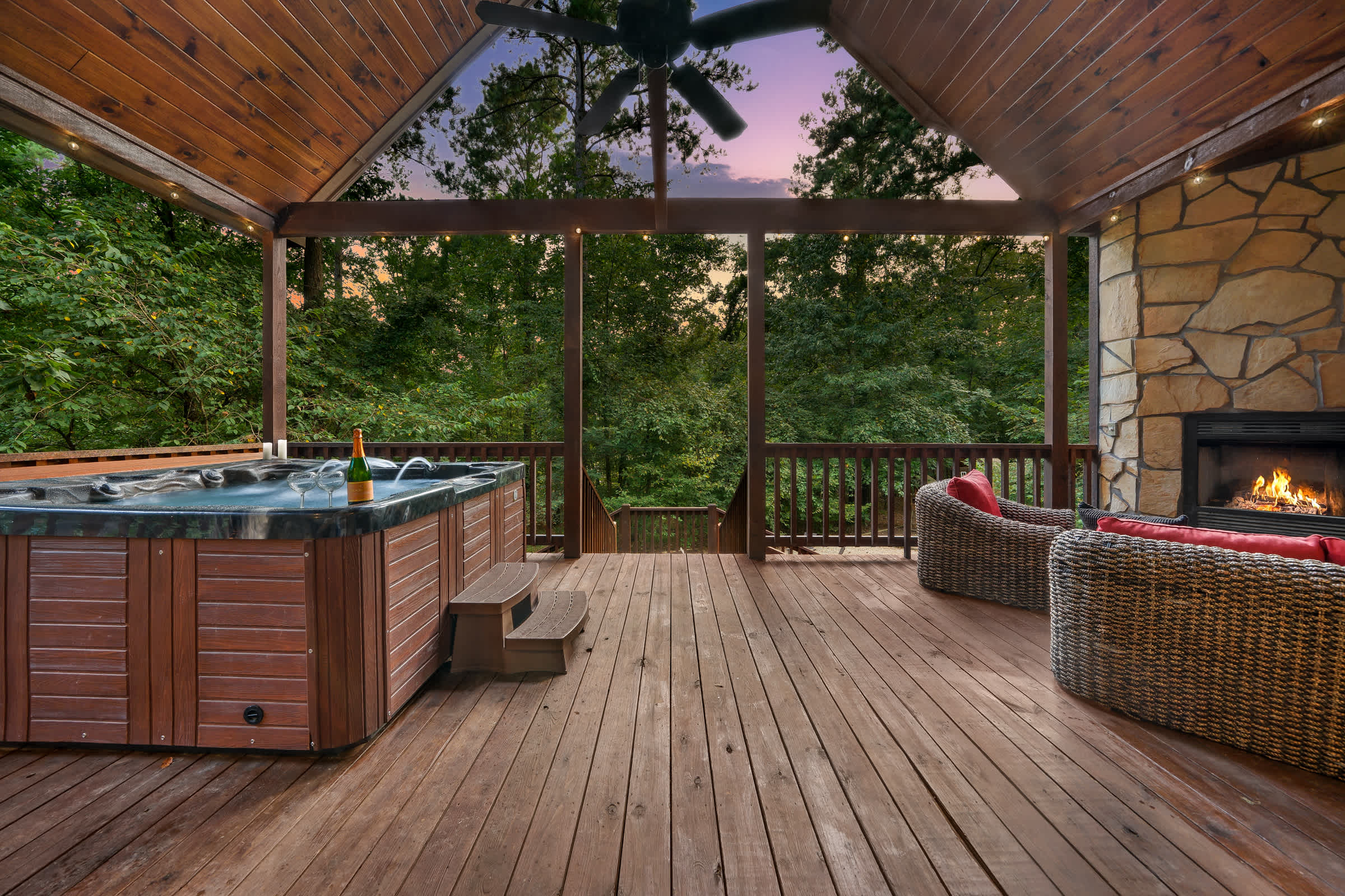 Rustic Cabin Near Creek with Hot Tub & Fire Pit