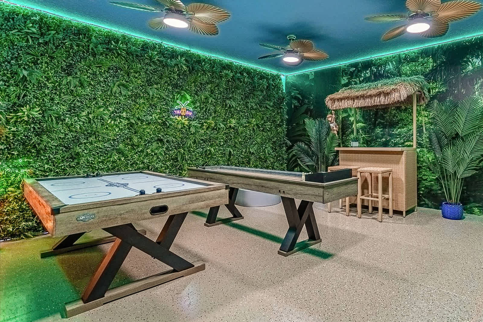 Tropical Jungle Themed Games Room