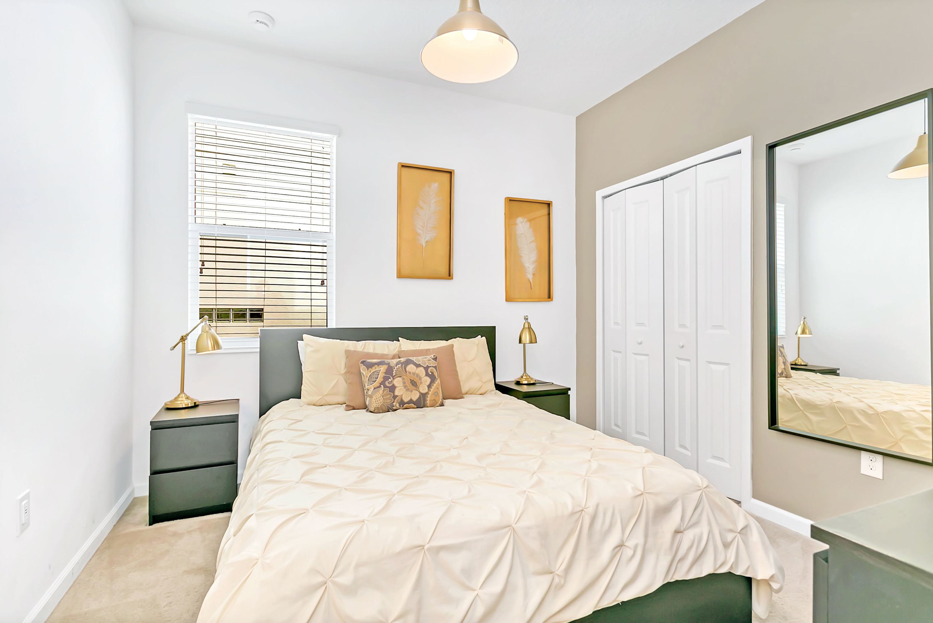 Queen Bedroom With Soft Tones And Minimalist Design For Relaxation