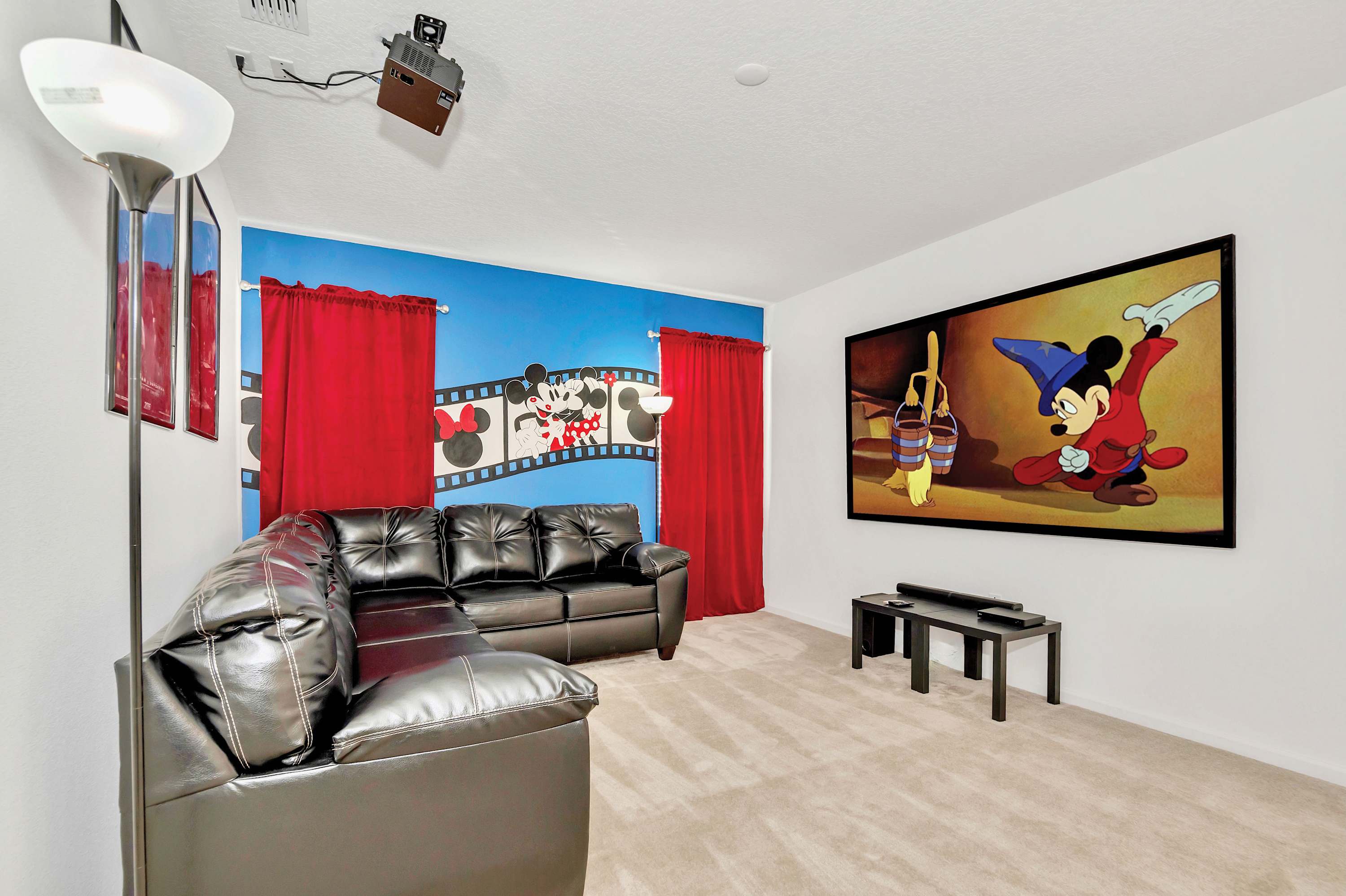 In-House Mickey Mouse Themed Movie Room