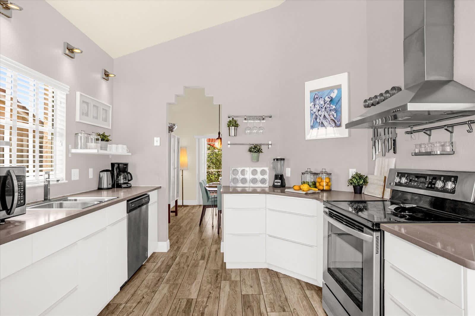 Large Spacious Kitchen with Stainless Steel Appliances