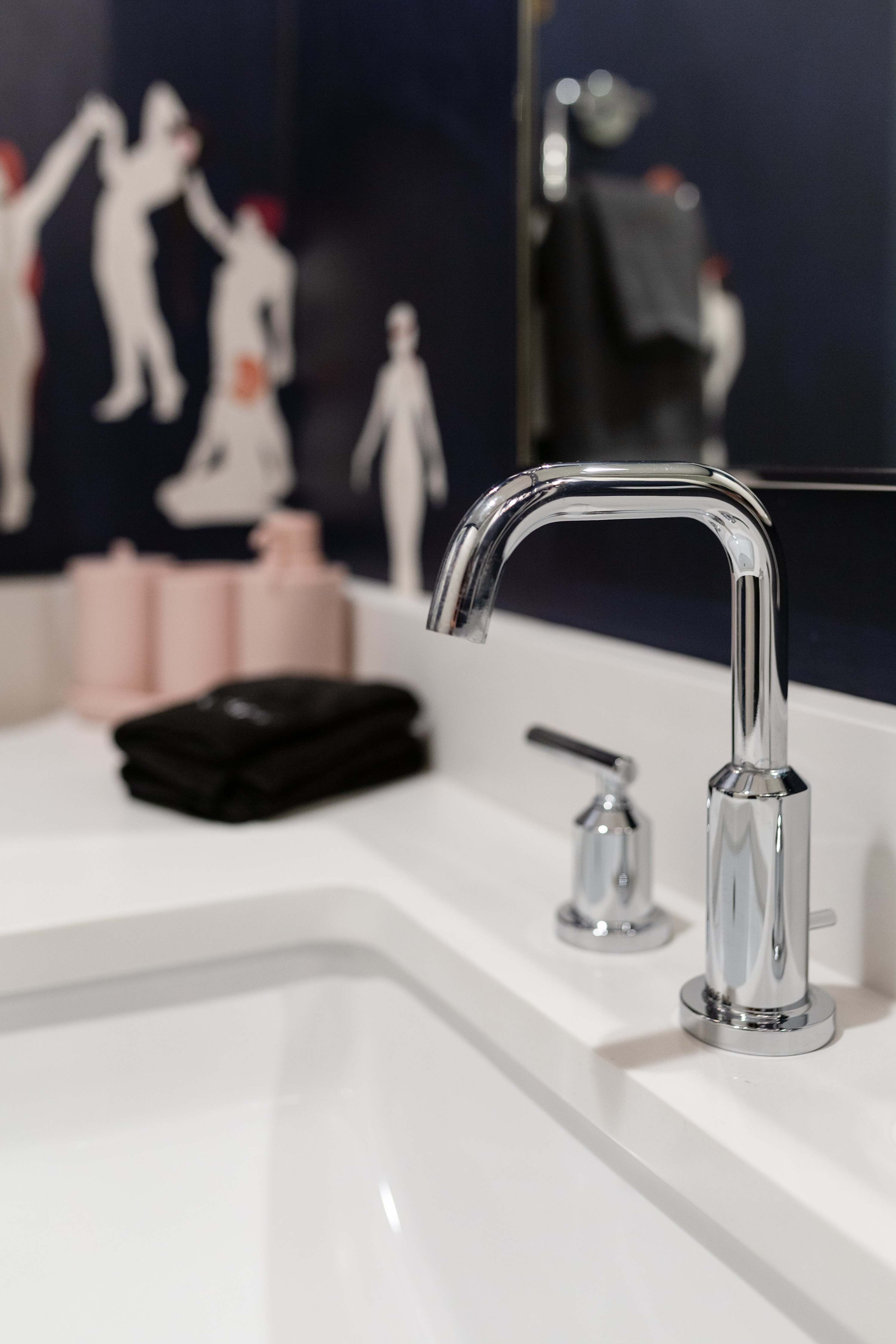 Stylish Bathroom With Unique Artistic Accents