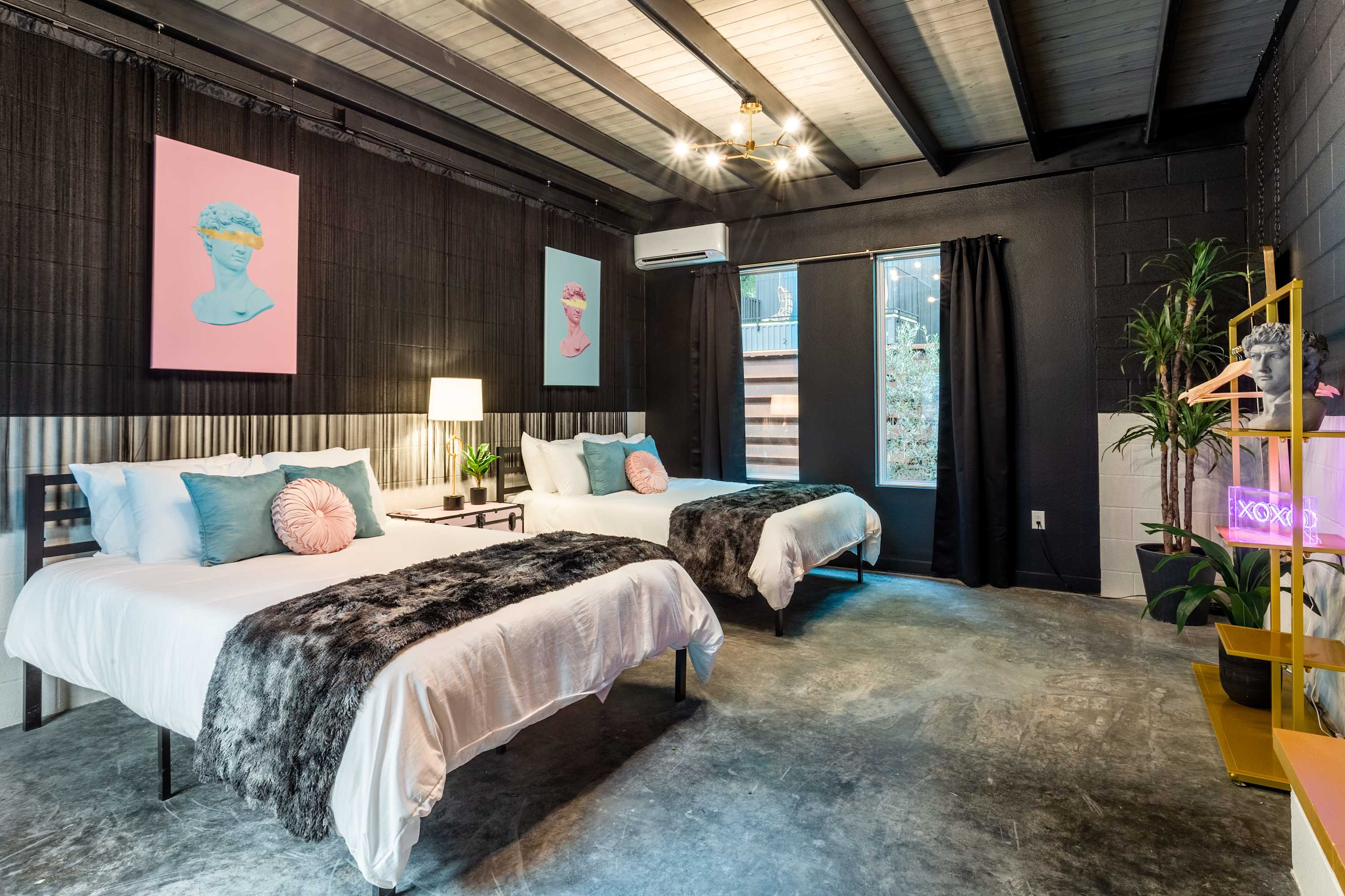 Inside the Pool House, you'll find 2 Queen Bedrooms and a Full Bathroom