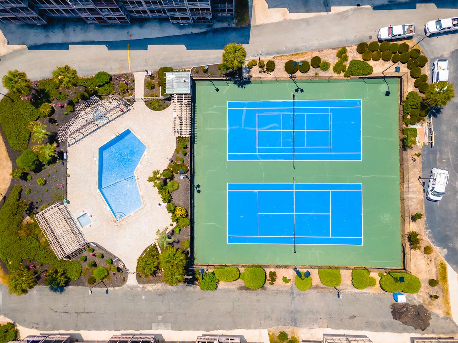 Pool and Tennis Downstairs