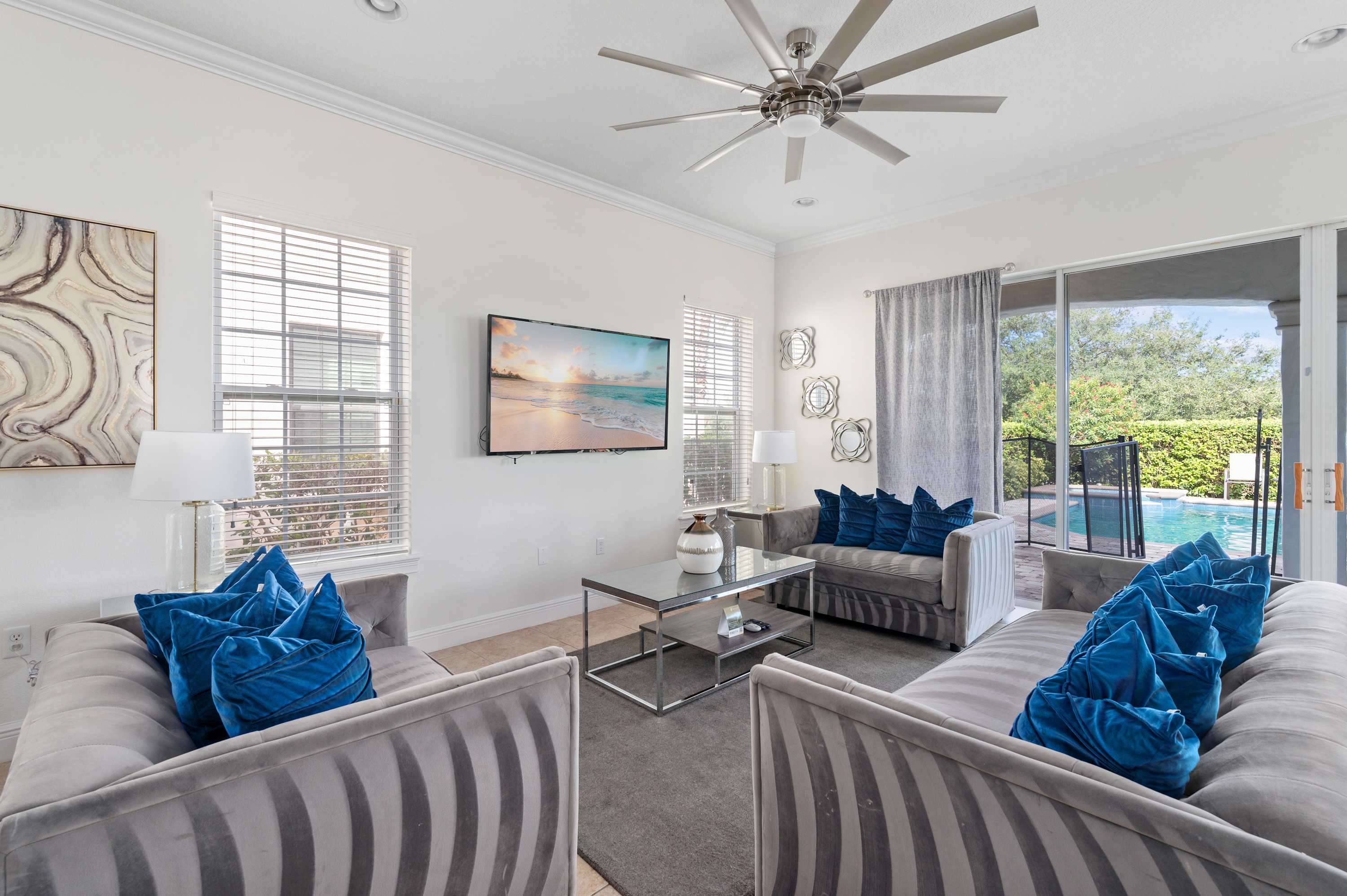 Golf Course View! Game Room, Private Heated Pool!