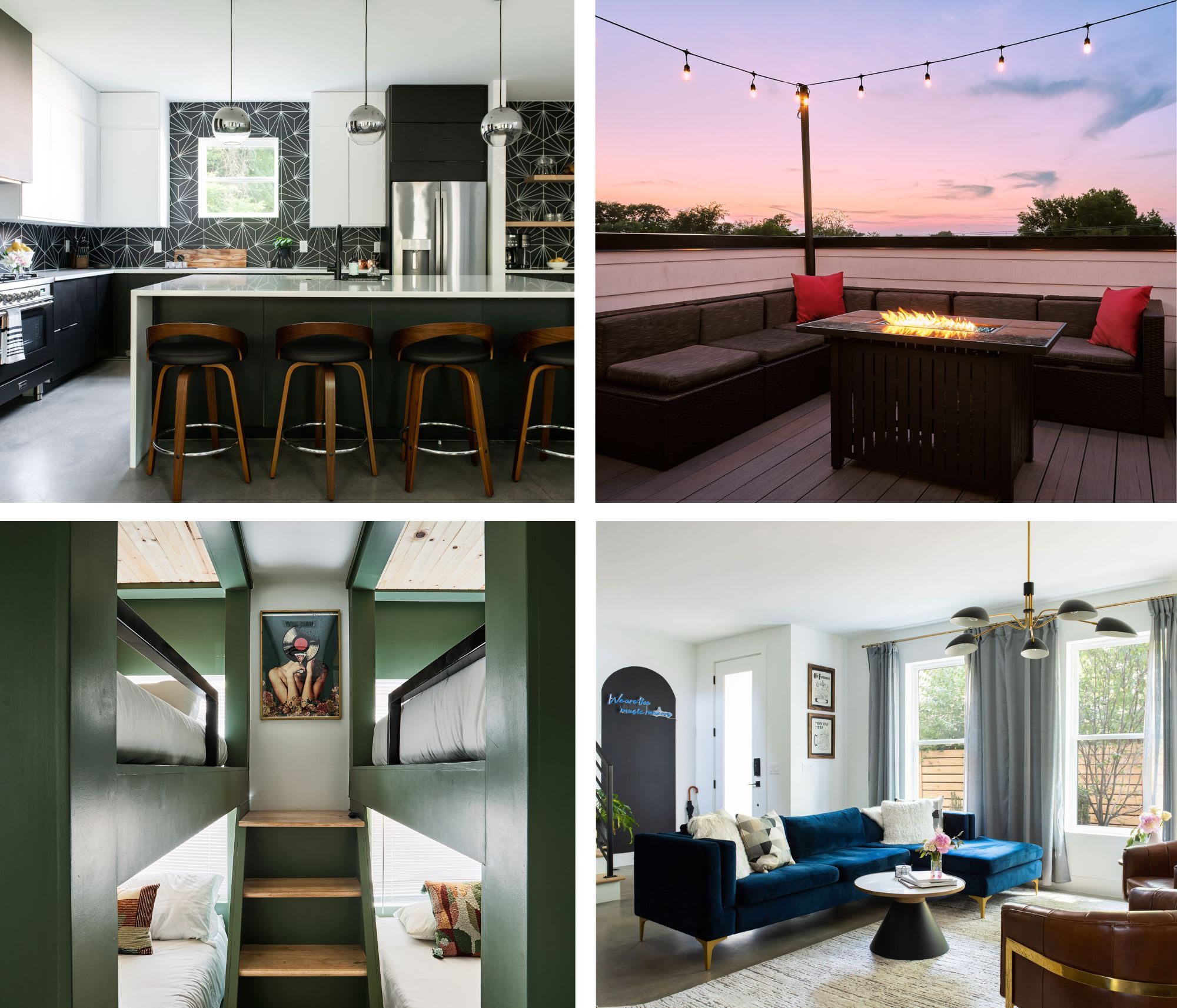 6 Bed with En Suite Baths, Host Up to 20, Rooftops, Parking, Gourmet Kitchens, Cozy Living Spaces, Skyline Views & Fire Table, Near Downtown, Distilleries & Marathon Village, High-Speed Wi-Fi, 24/7 Hospitality — Nashville, TN — vacation rental