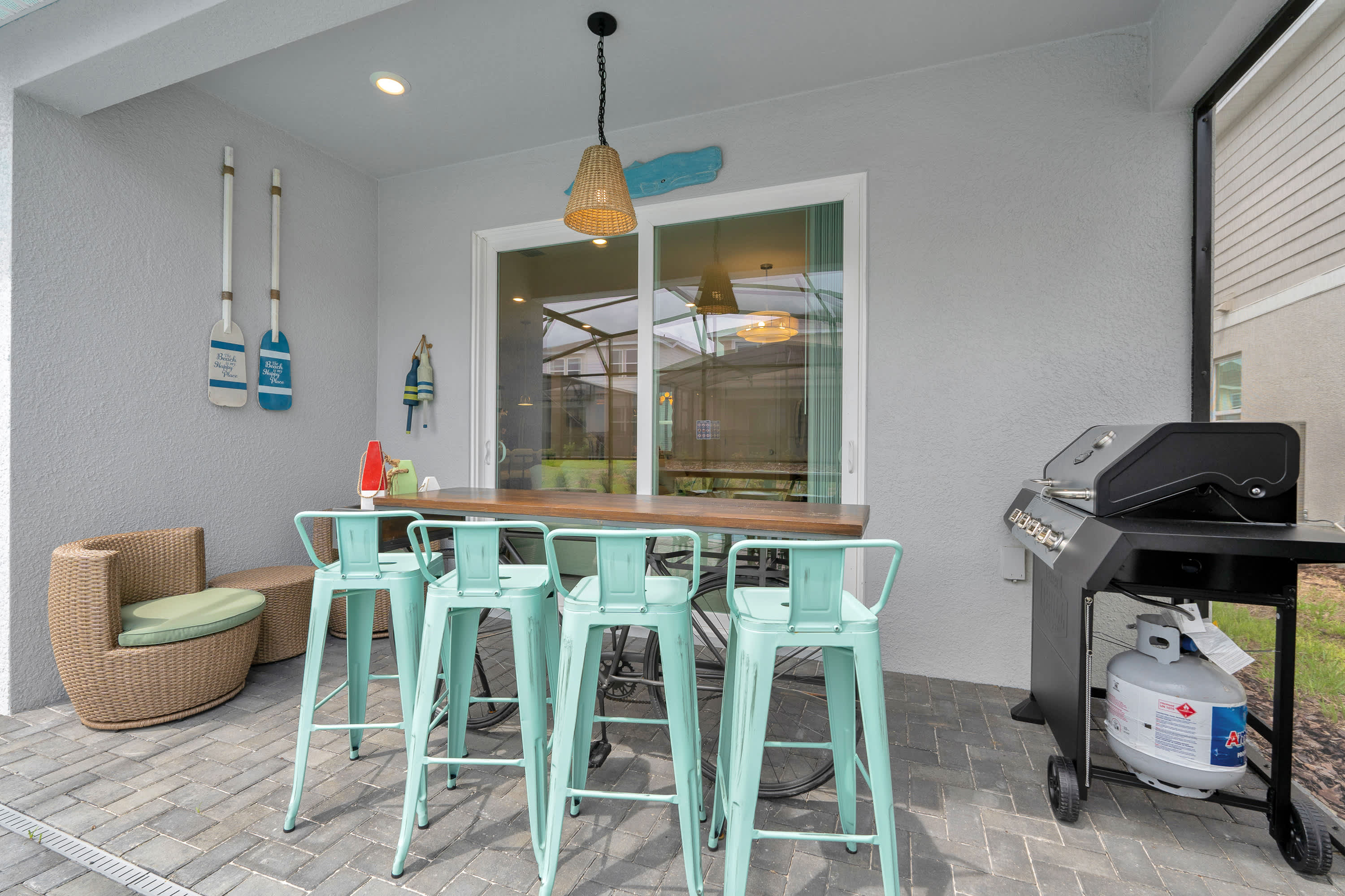 Outdoor Dining Area with BBQ Grill