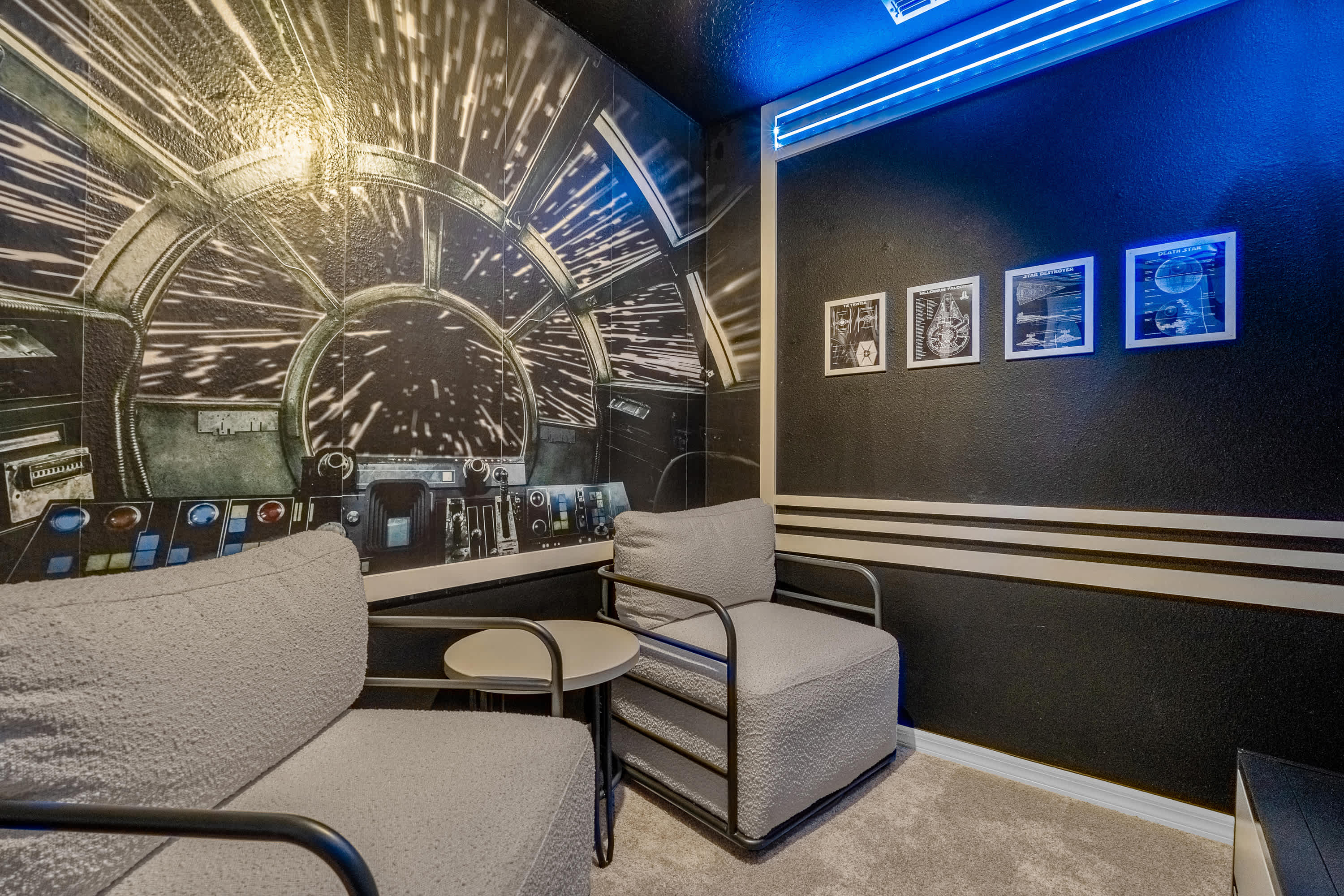 Star Wars Themed Kids Secret Hideout TV Room