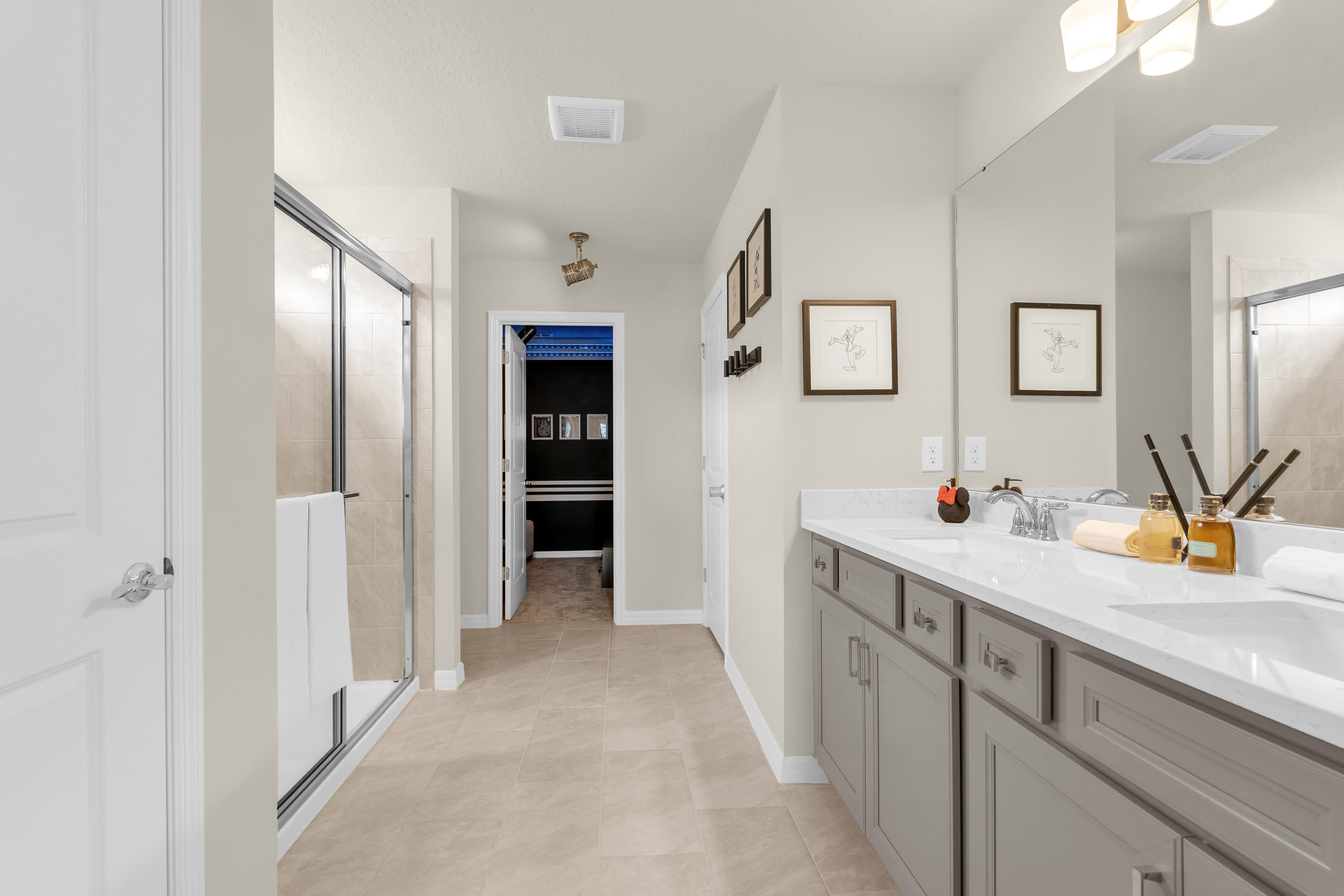 Spacious Bathroom with Kids Secret Hideout TV Room