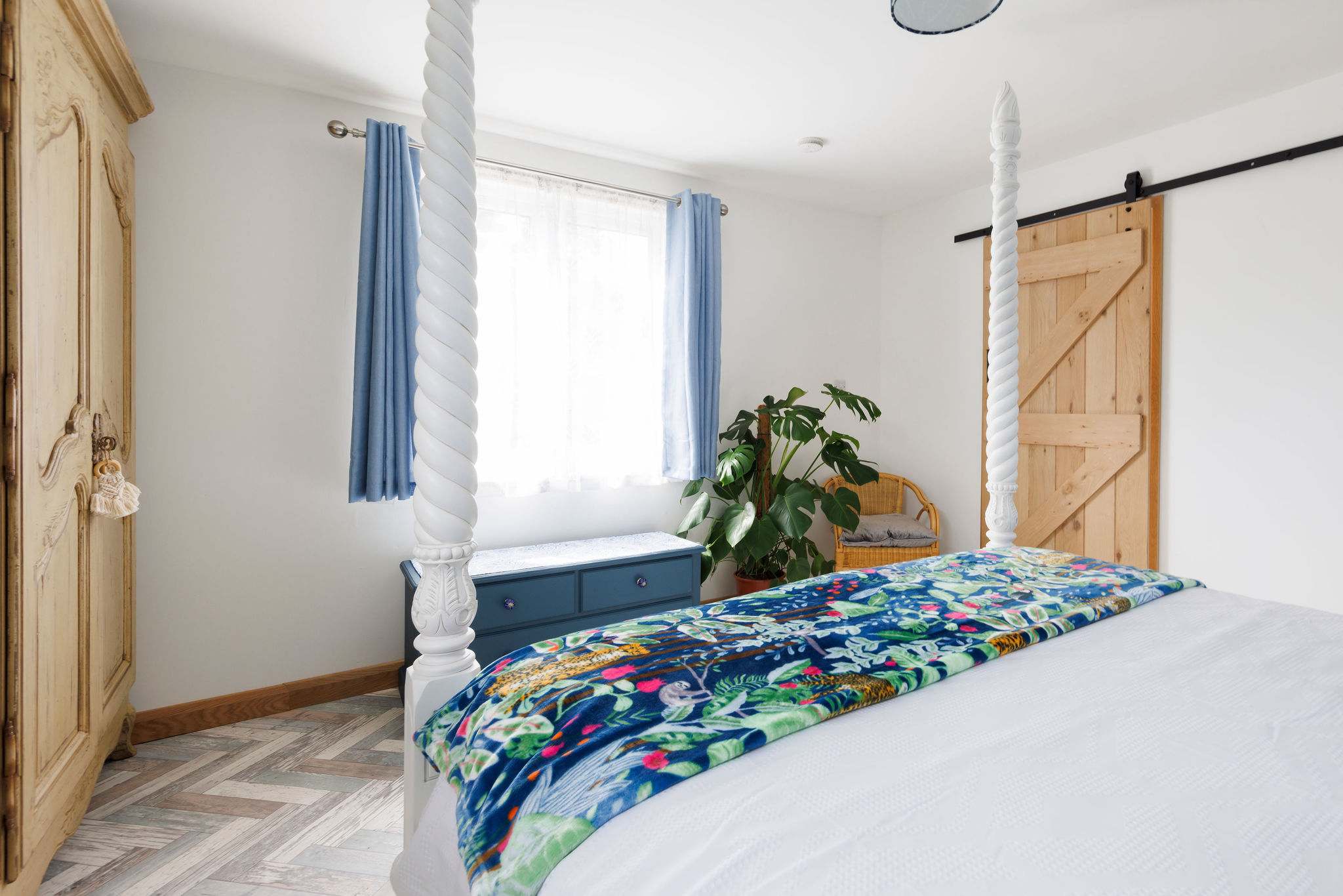 You will find a chest of drawers along with a wardrobe for your belongings.