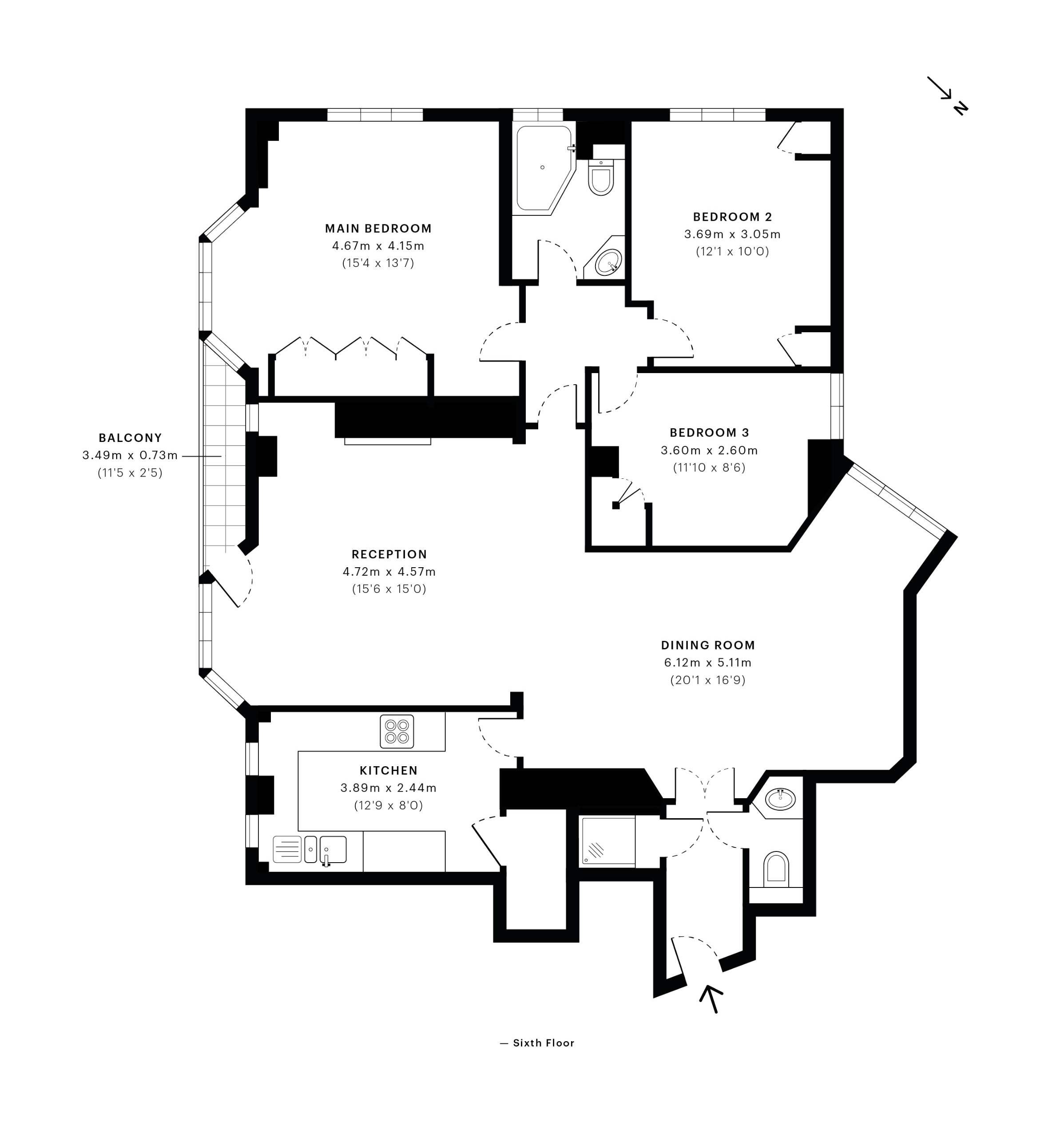 View 3B Apartment Near Harrods in Knightsbridge in Brompton Road 88 SW3 1ES 3B Apartment Near Harrods in Knightsbridge in Brompton Road 88 SW3 1ES - Property image 16 - VivreStays