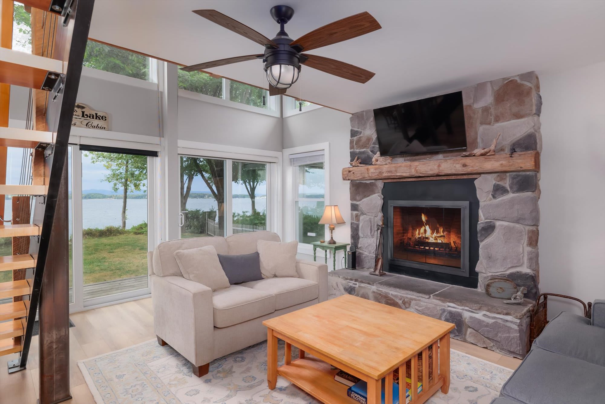Private Beach! | Waterfront Views | Fireplace 5