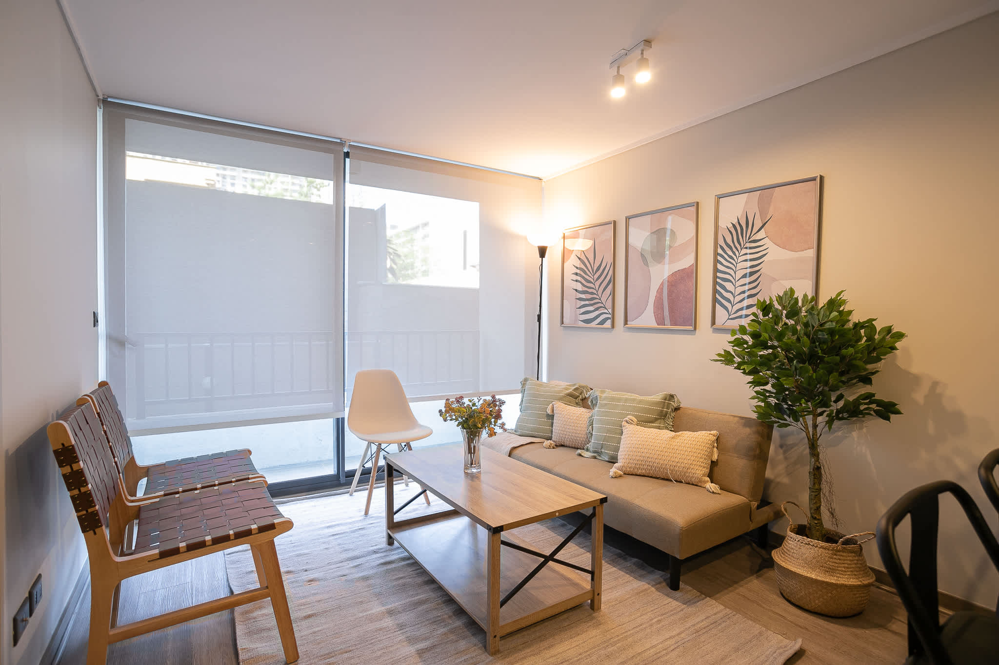 Relax in this stylish and cozy living area, perfect for unwinding after a day of exploring the city.