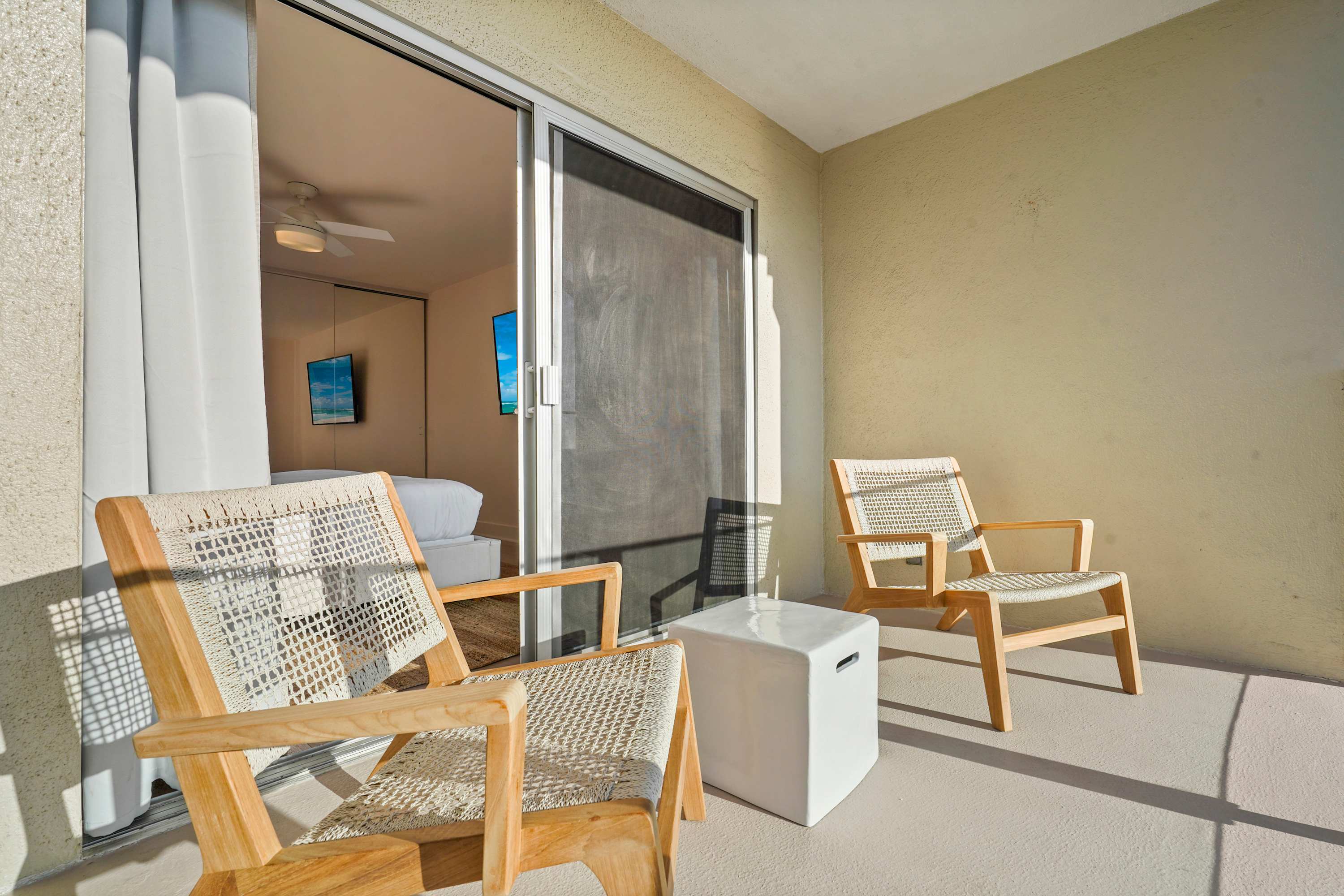 Take in stunning coastal views and the calming sounds of the ocean from the balcony.