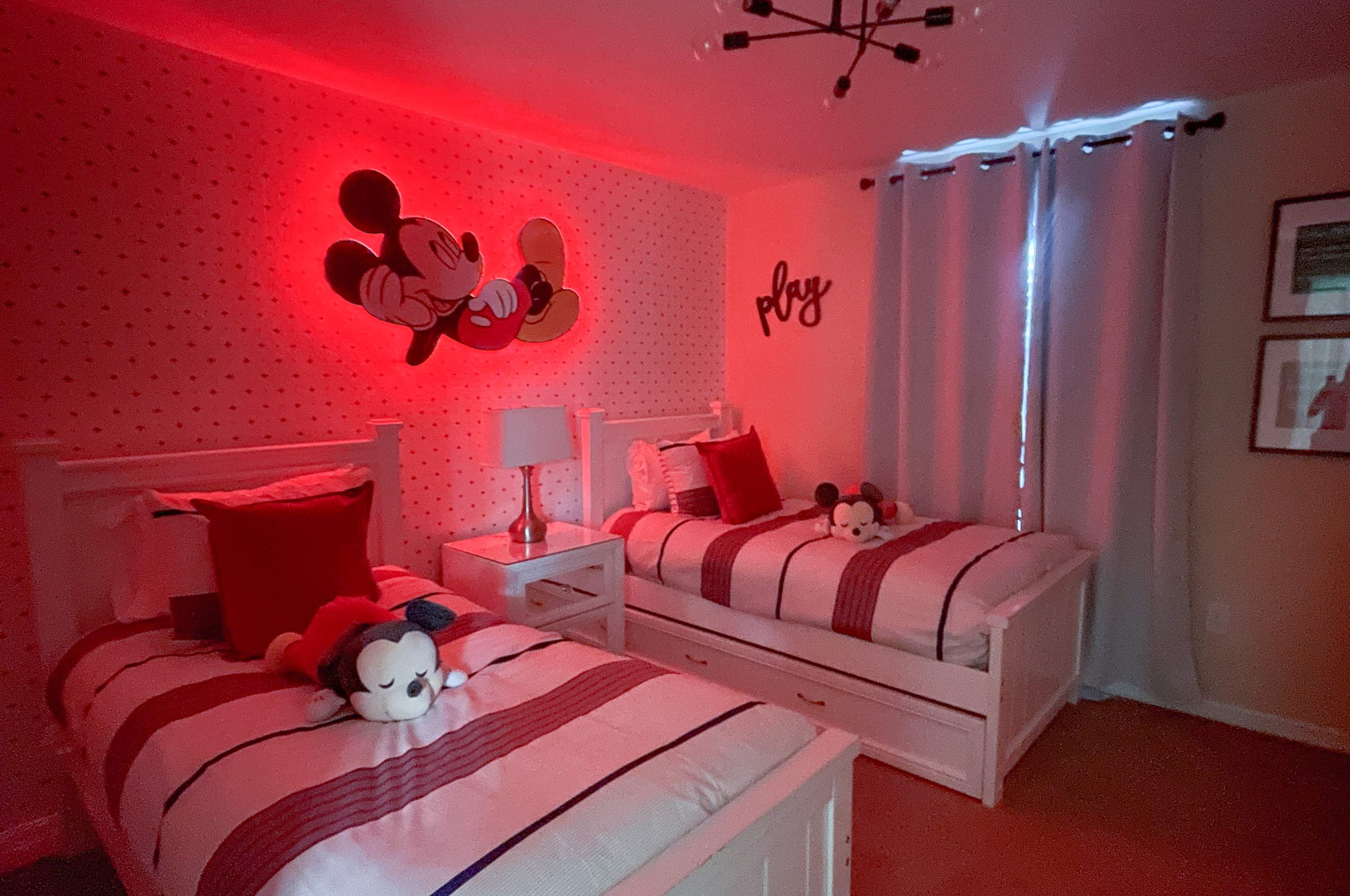 Mickey Mouse Themed with Red Mood Lighting