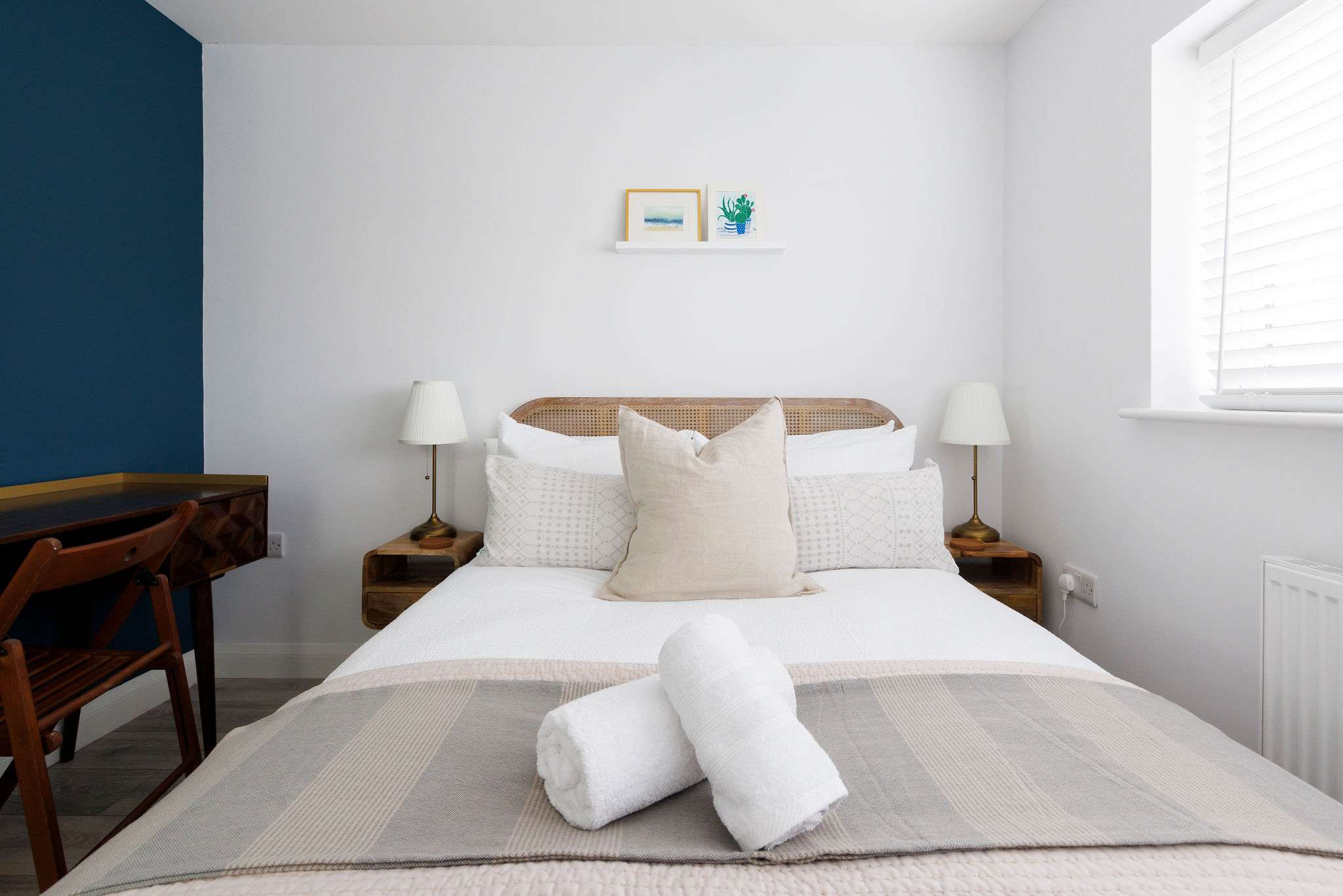 Luxurious linen and comfy cushions and throws, ensures you have a good nights rest.