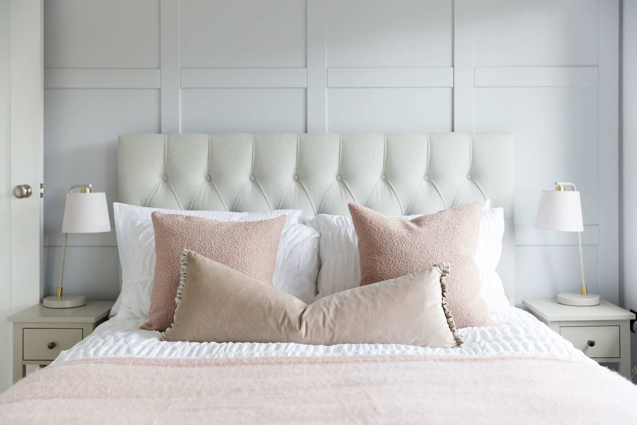 The light and bright Kingsize bedroom is beautifully decorated and furnished.