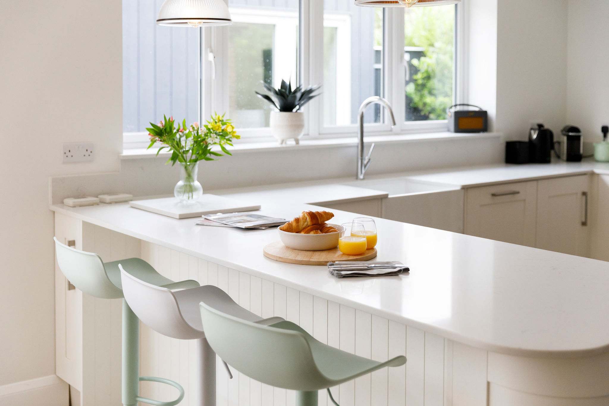 Enjoy a morning coffee at the breakfast bar.