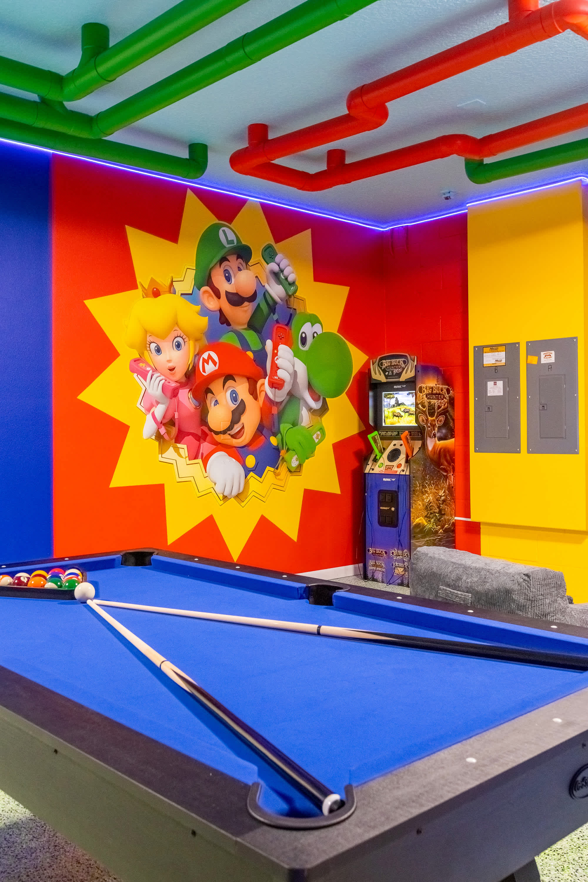 Mario Bros Themed Arcade Games Room